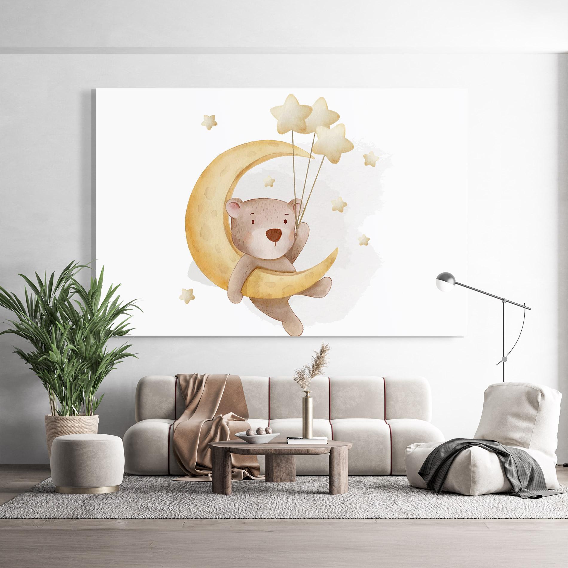 Tablou Sticla Bear Moon mockup 9