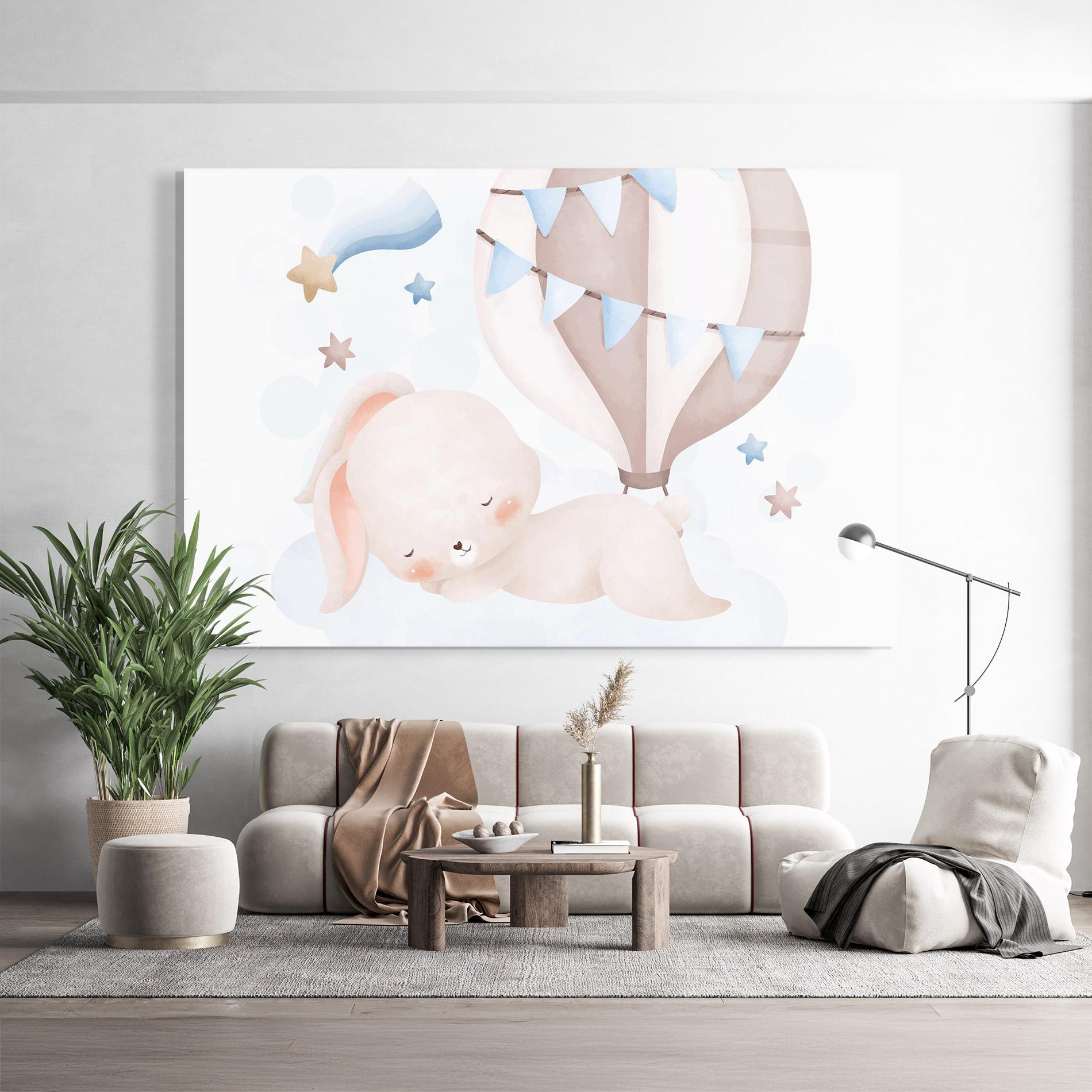 Tablou Sticla Bunny Cloud Sleep mockup 9