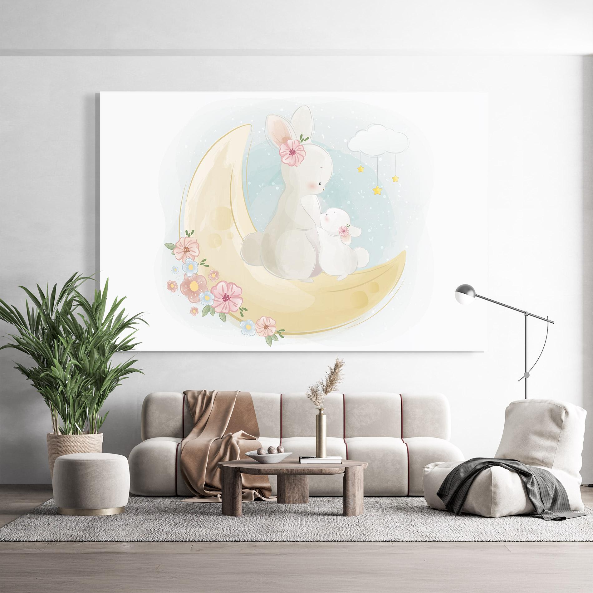 Tablou Sticla Bunny Moon mockup 9
