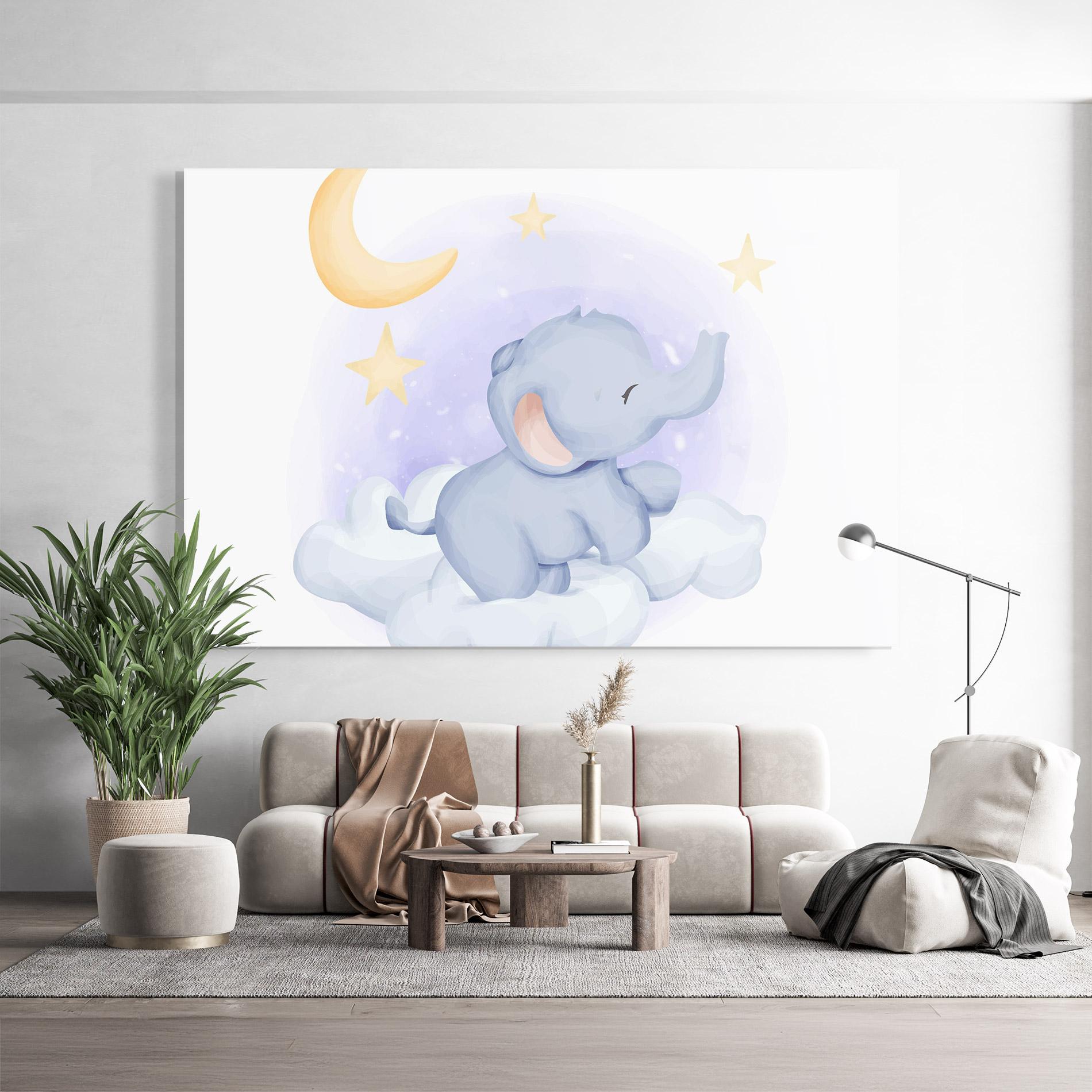 Tablou Sticla Elephant Moon mockup 9