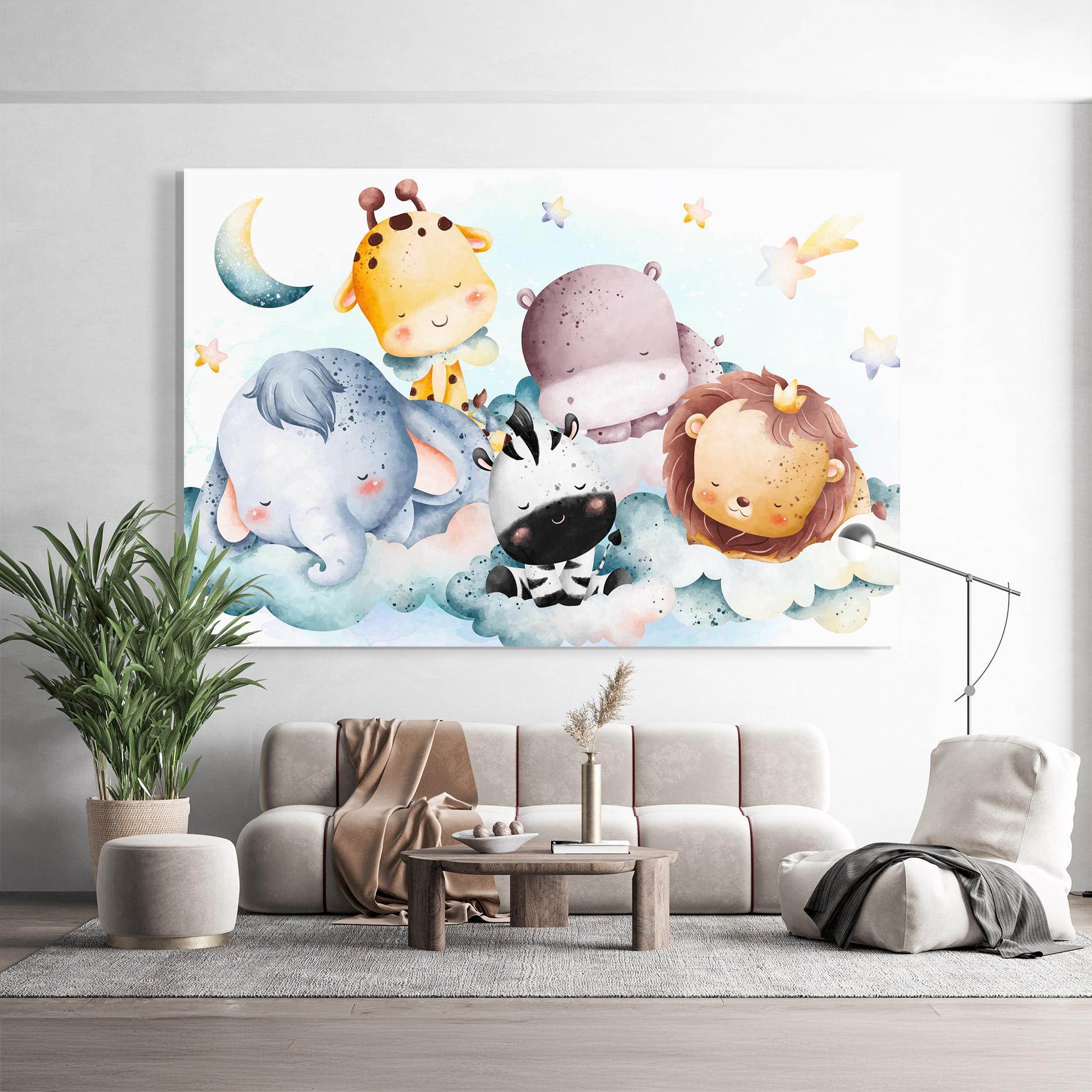 Tablou Sticla Sleepy Cute Animals mockup 9