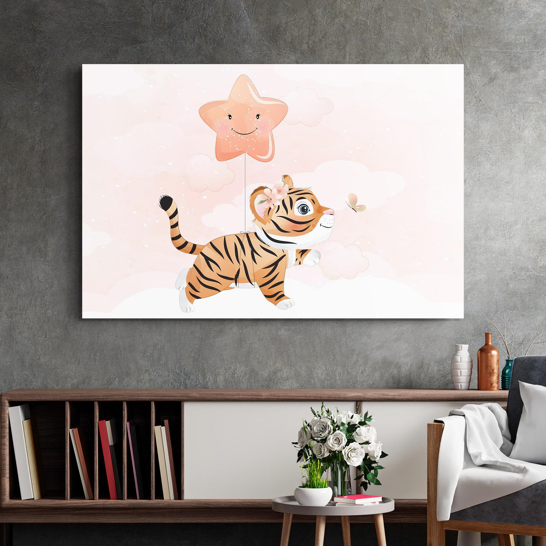Tablou Sticla Baby Tiger Art mockup 2