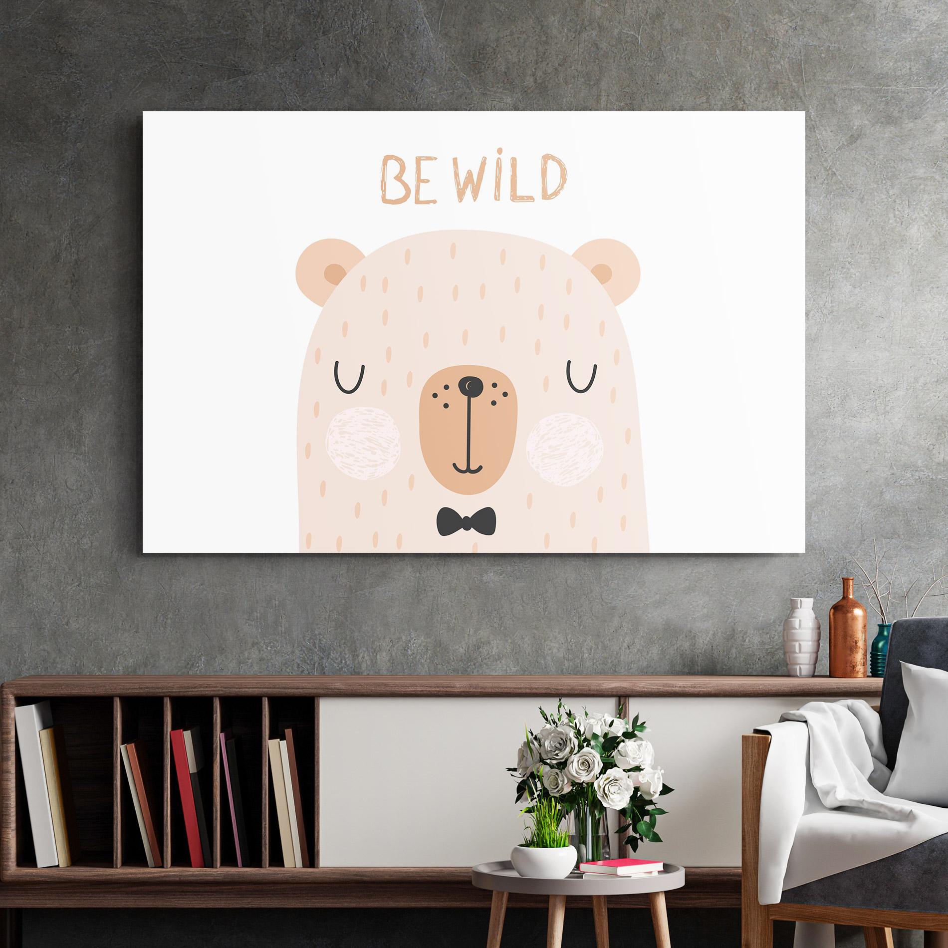 Tablou Sticla Bear Be Wild mockup 2