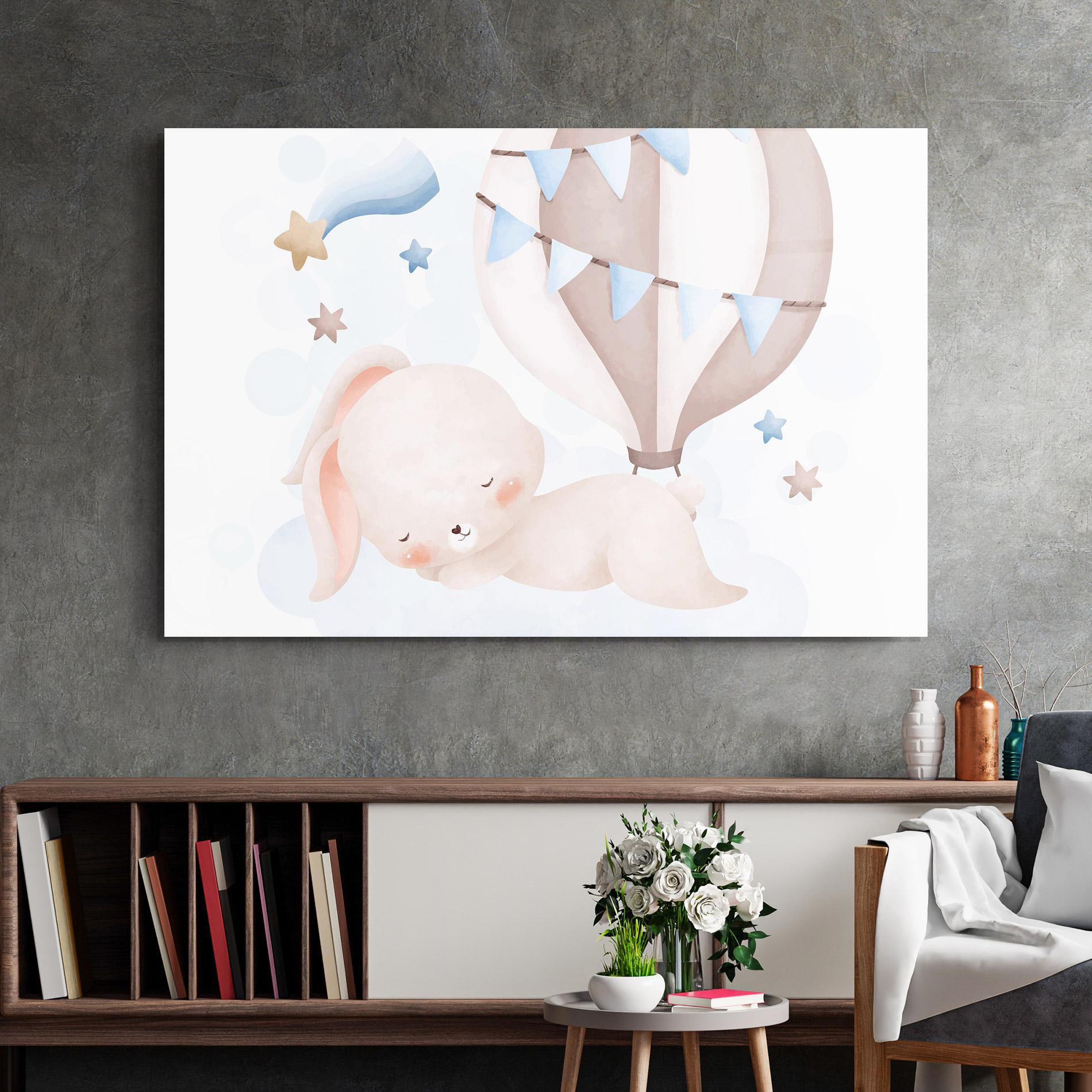 Tablou Sticla Bunny Cloud Sleep mockup 2