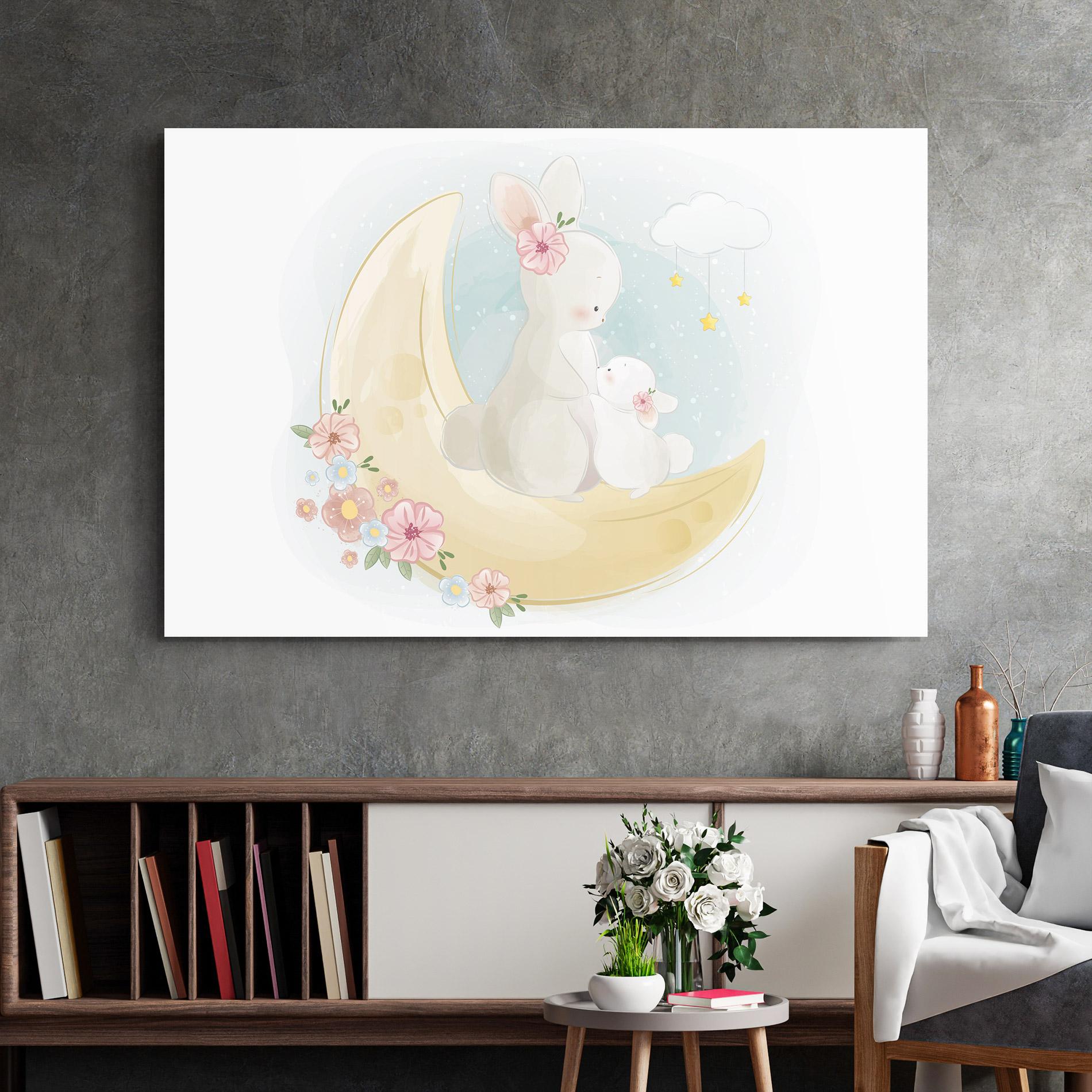 Tablou Sticla Bunny Moon mockup 2