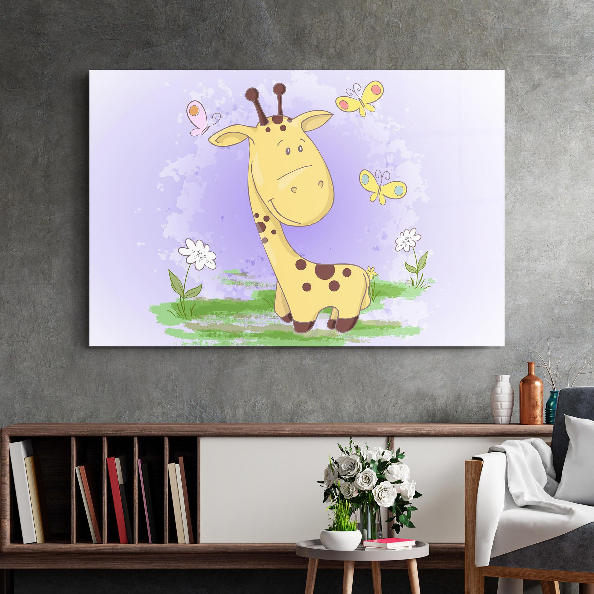 Tablou Sticla Cute Giraffe mockup 2