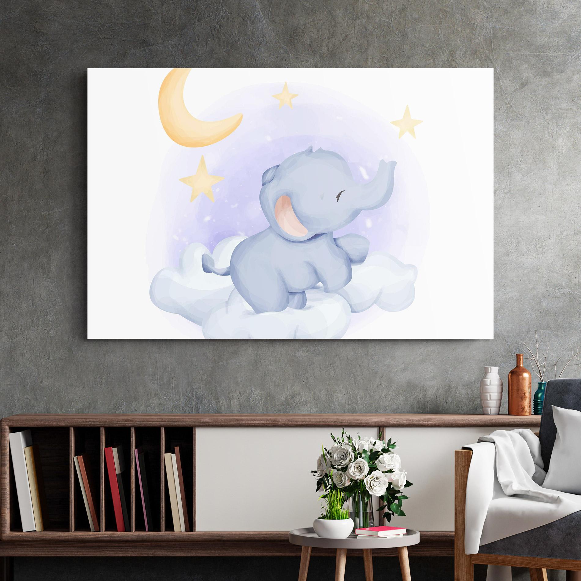 Tablou Sticla Elephant Moon mockup 2