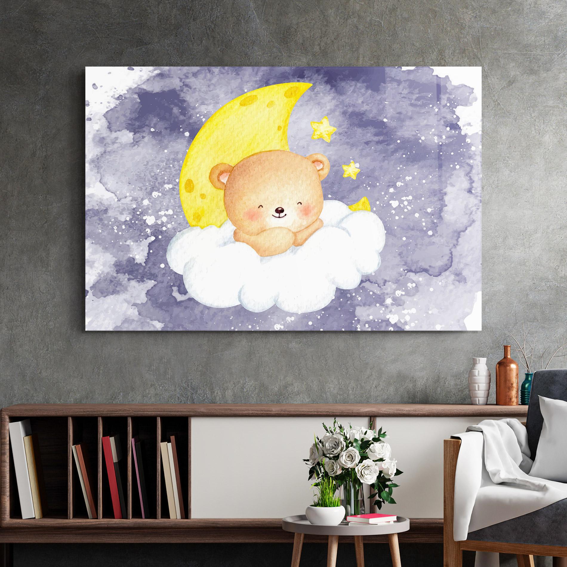 Tablou Sticla Sleepy Bear mockup 2