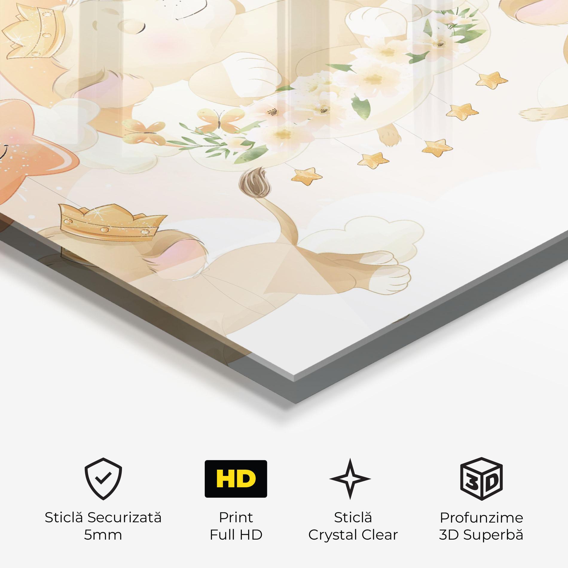 Tablou Sticla King Lion Moon mockup 3