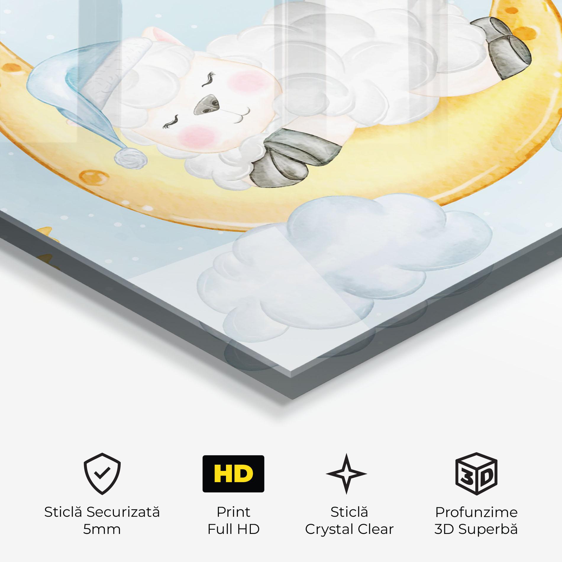 Tablou Sticla Sheep Sleeping mockup 3