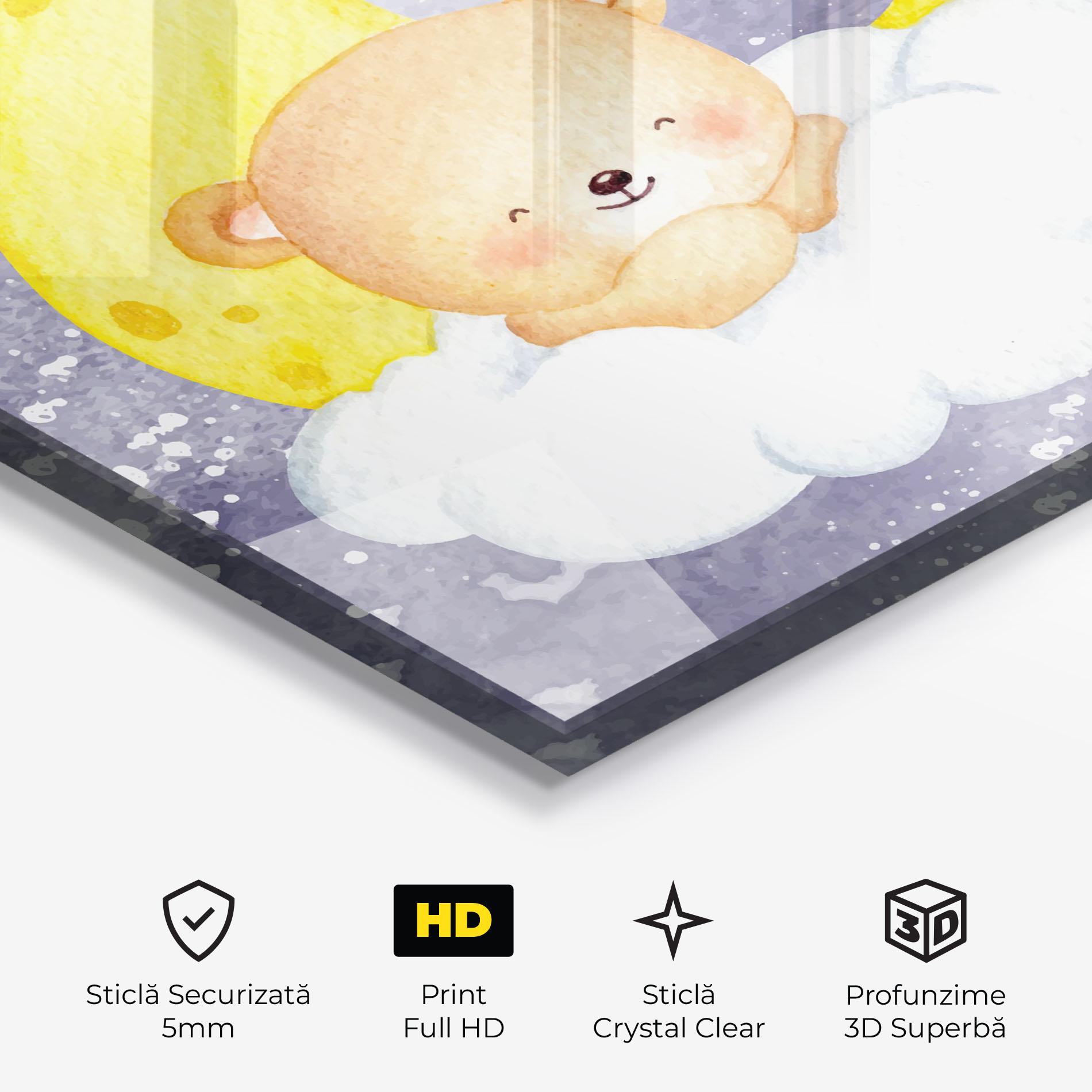 Tablou Sticla Sleepy Bear mockup 3