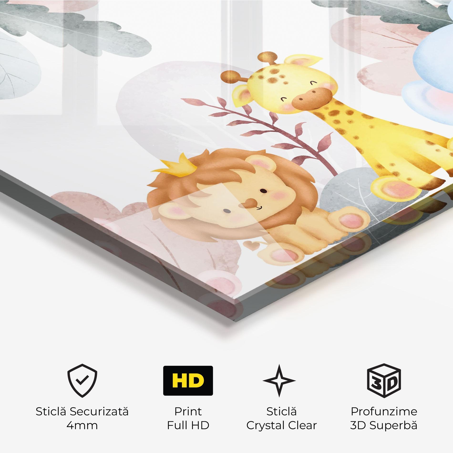 Tablou Sticla Baby Animals mockup 3