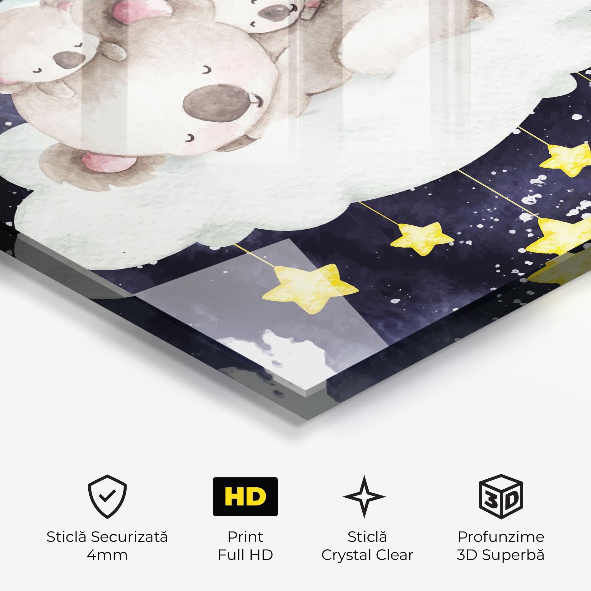 Tablou Sticla Baby Koala Sleeping mockup 3
