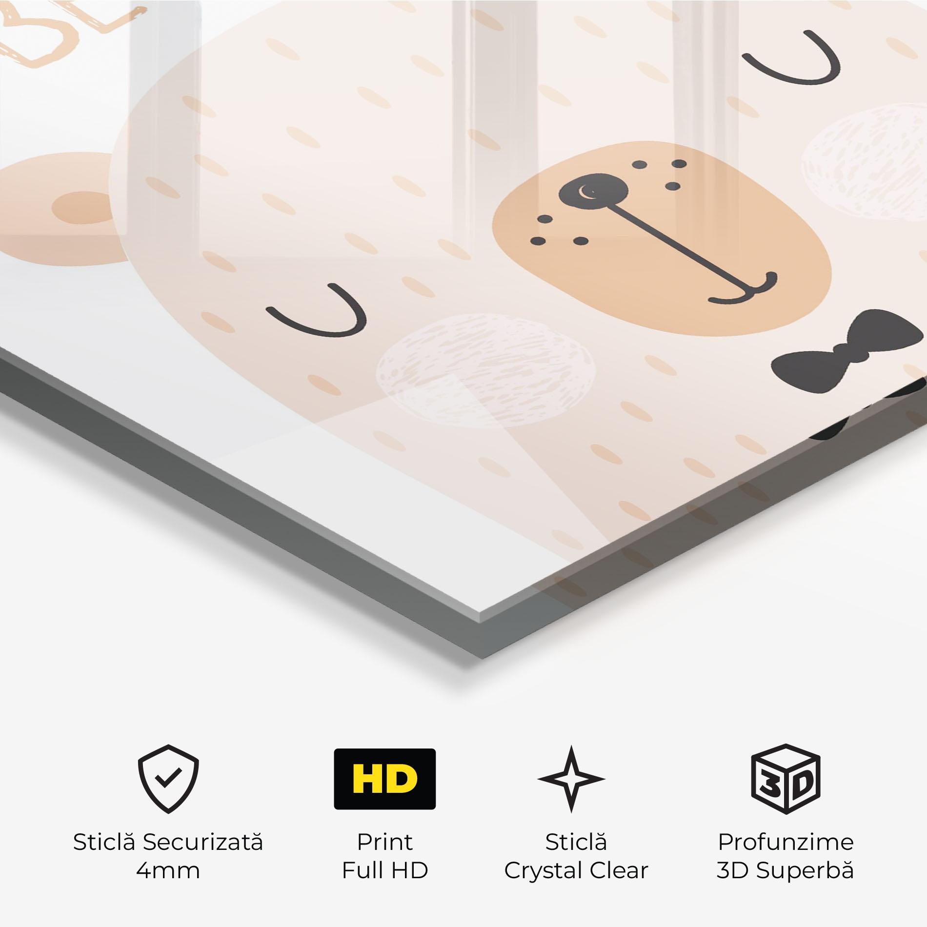 Tablou Sticla Bear Be Wild mockup 3