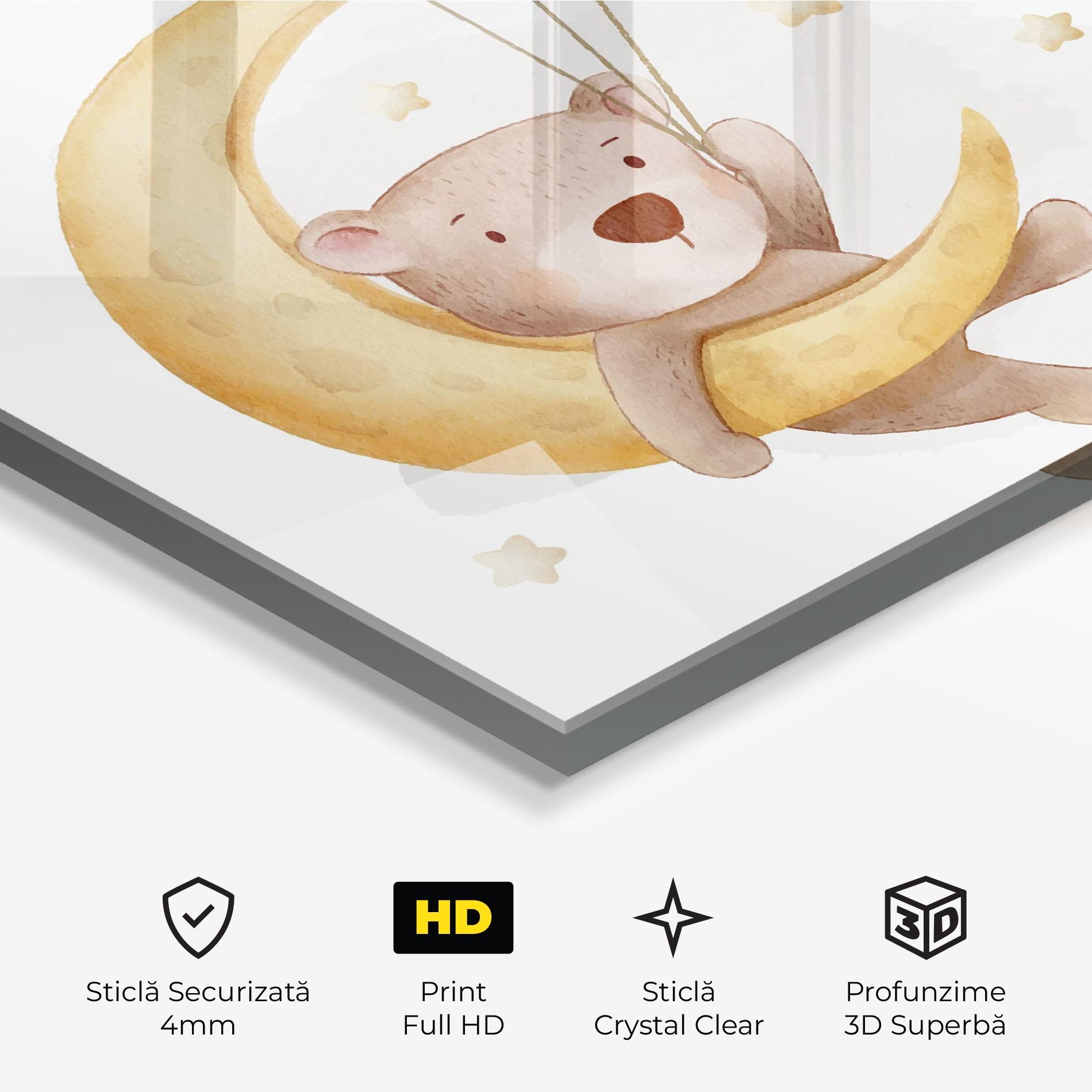 Tablou Sticla Bear Moon mockup 3
