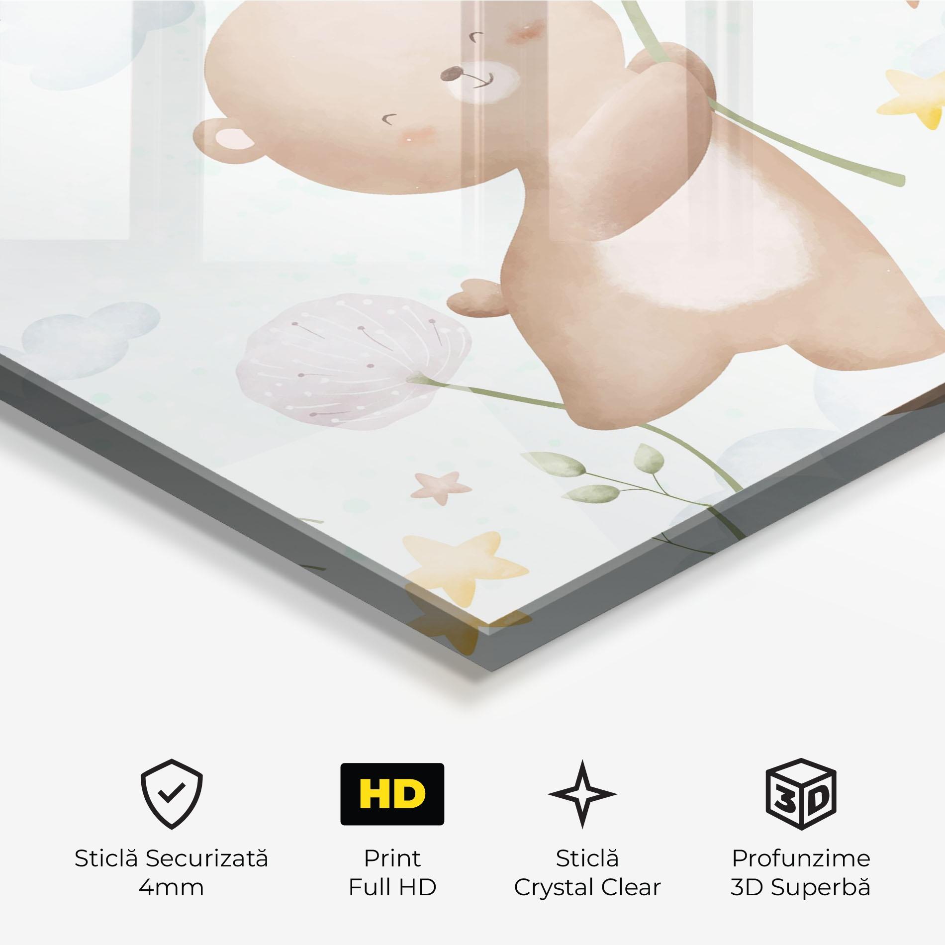 Tablou Sticla Bear Rainbow Art mockup 3