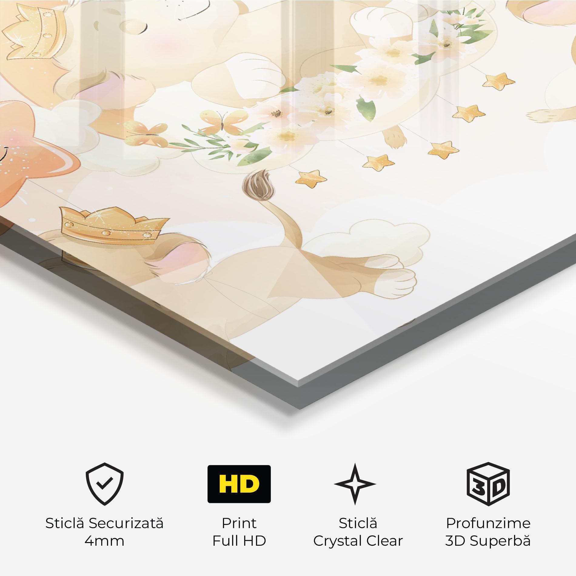 Tablou Sticla King Lion Moon mockup 3