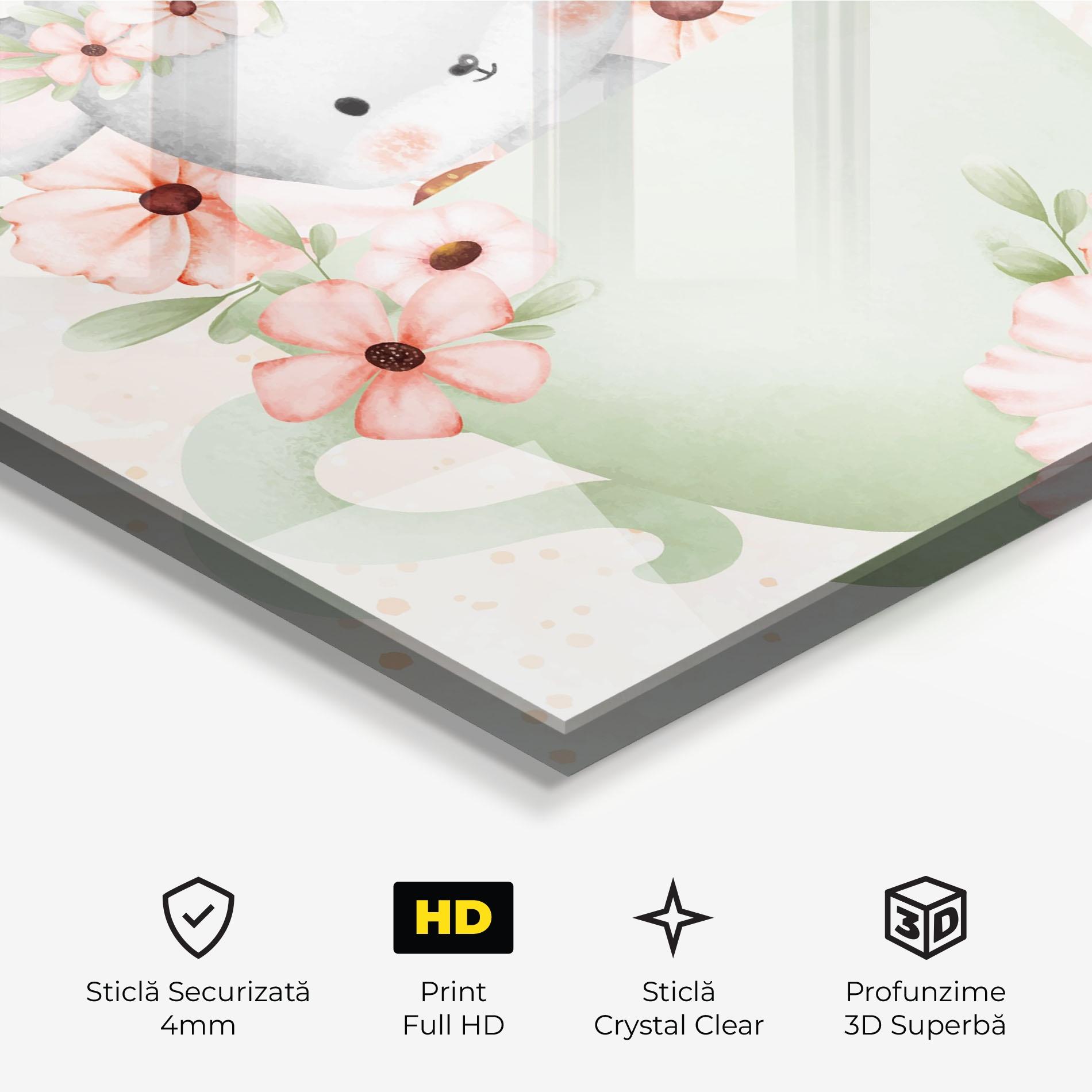 Tablou Sticla Small Mouse Flower mockup 3