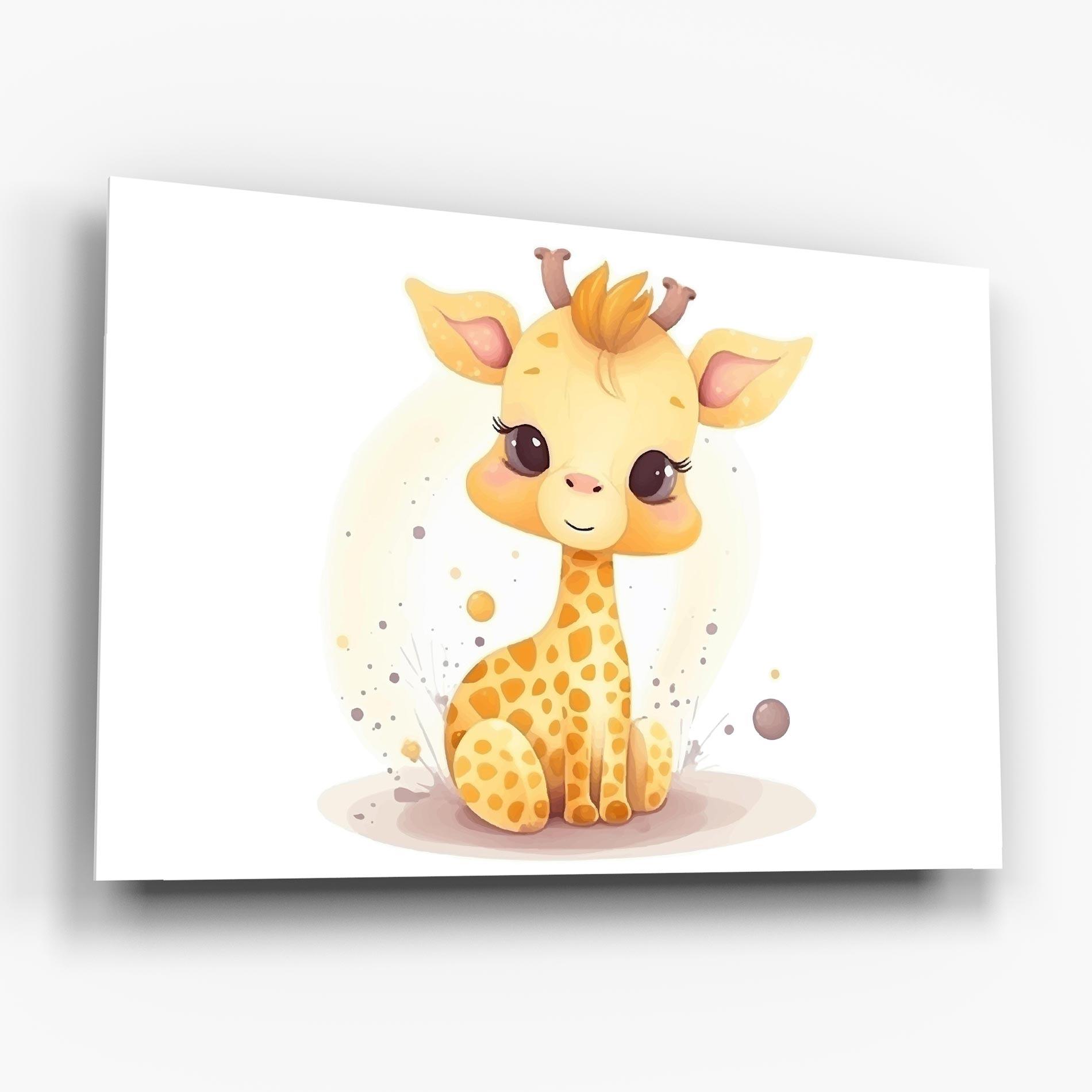 Tablou Sticla Adorable Giraffe mockup 6