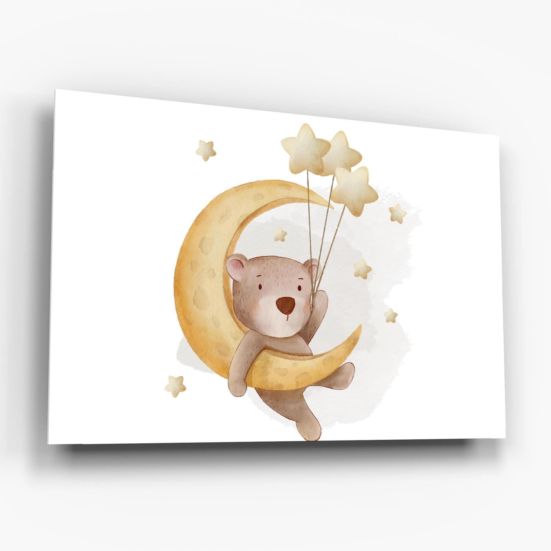 Tablou Sticla Bear Moon mockup 6