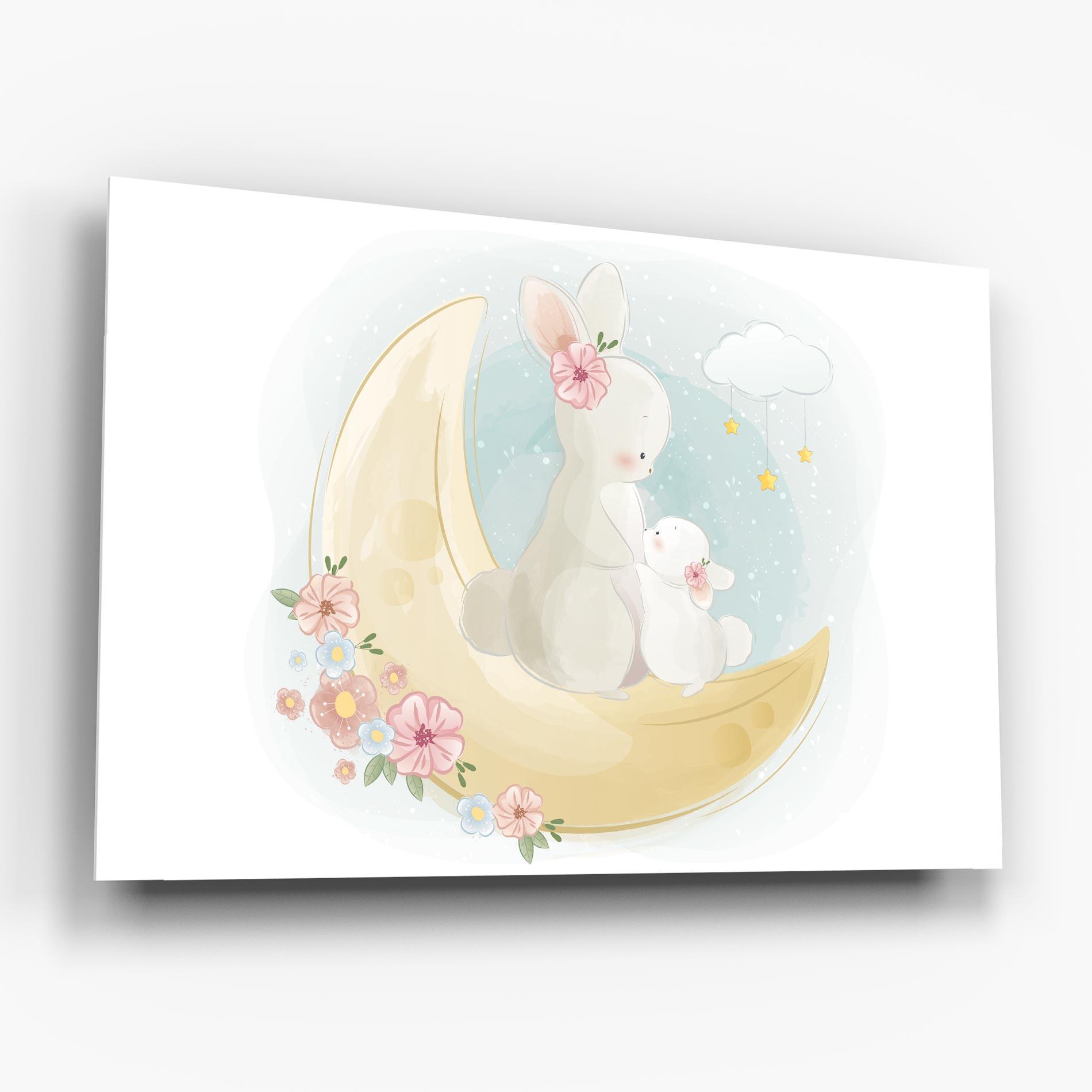 Tablou Sticla Bunny Moon mockup 6
