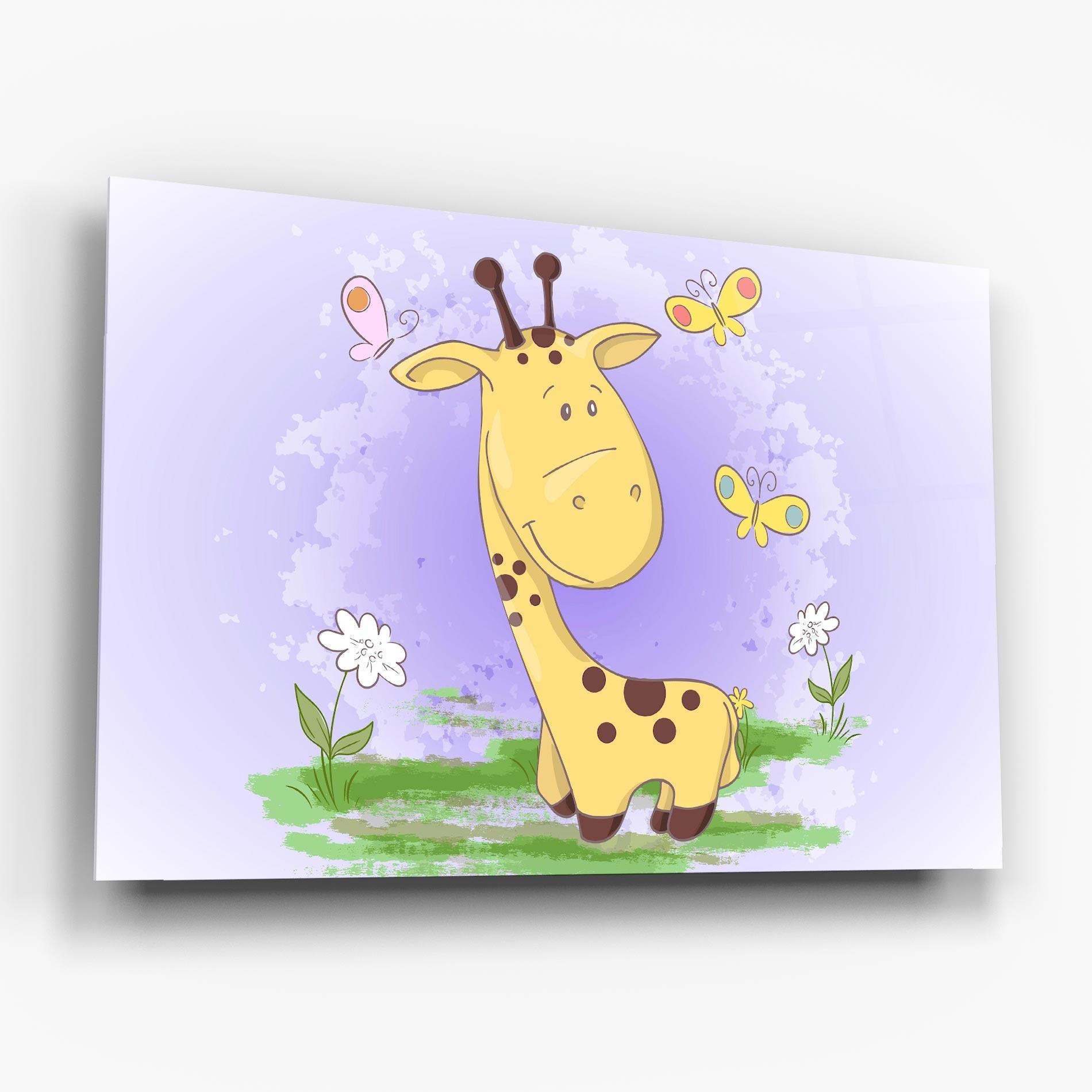 Tablou Sticla Cute Giraffe mockup 6