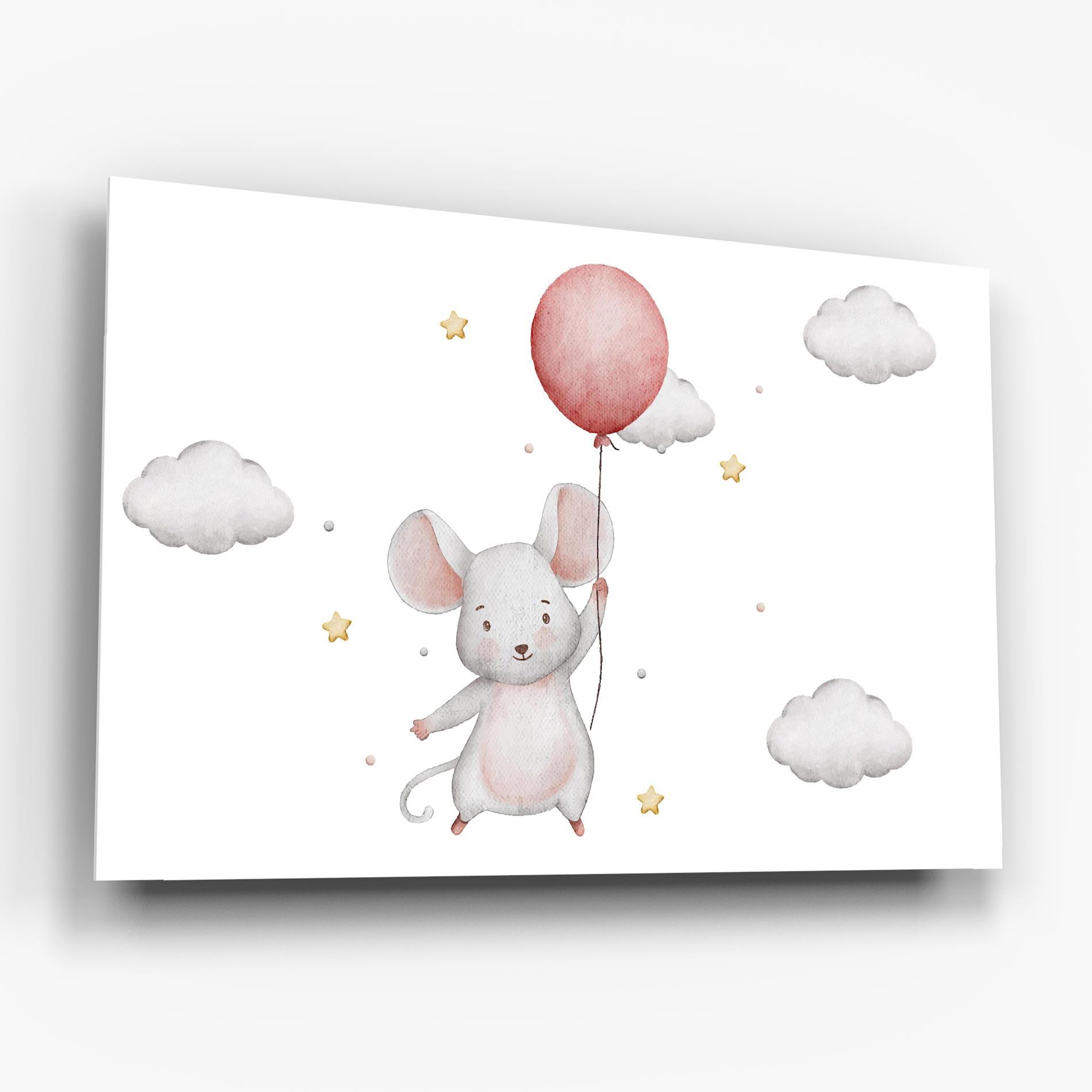 Tablou Sticla Mouse Balloon mockup 6