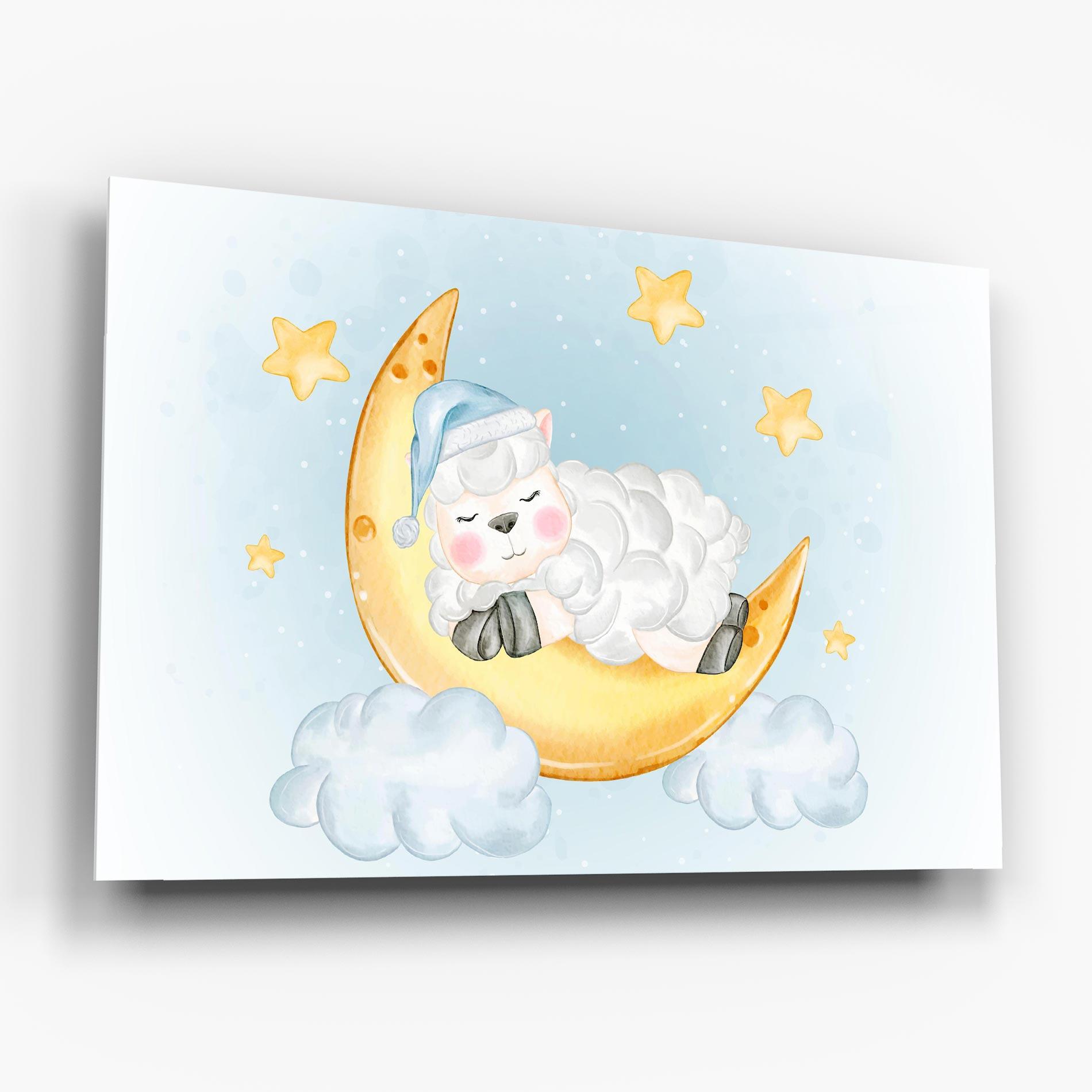 Tablou Sticla Sheep Sleeping mockup 6