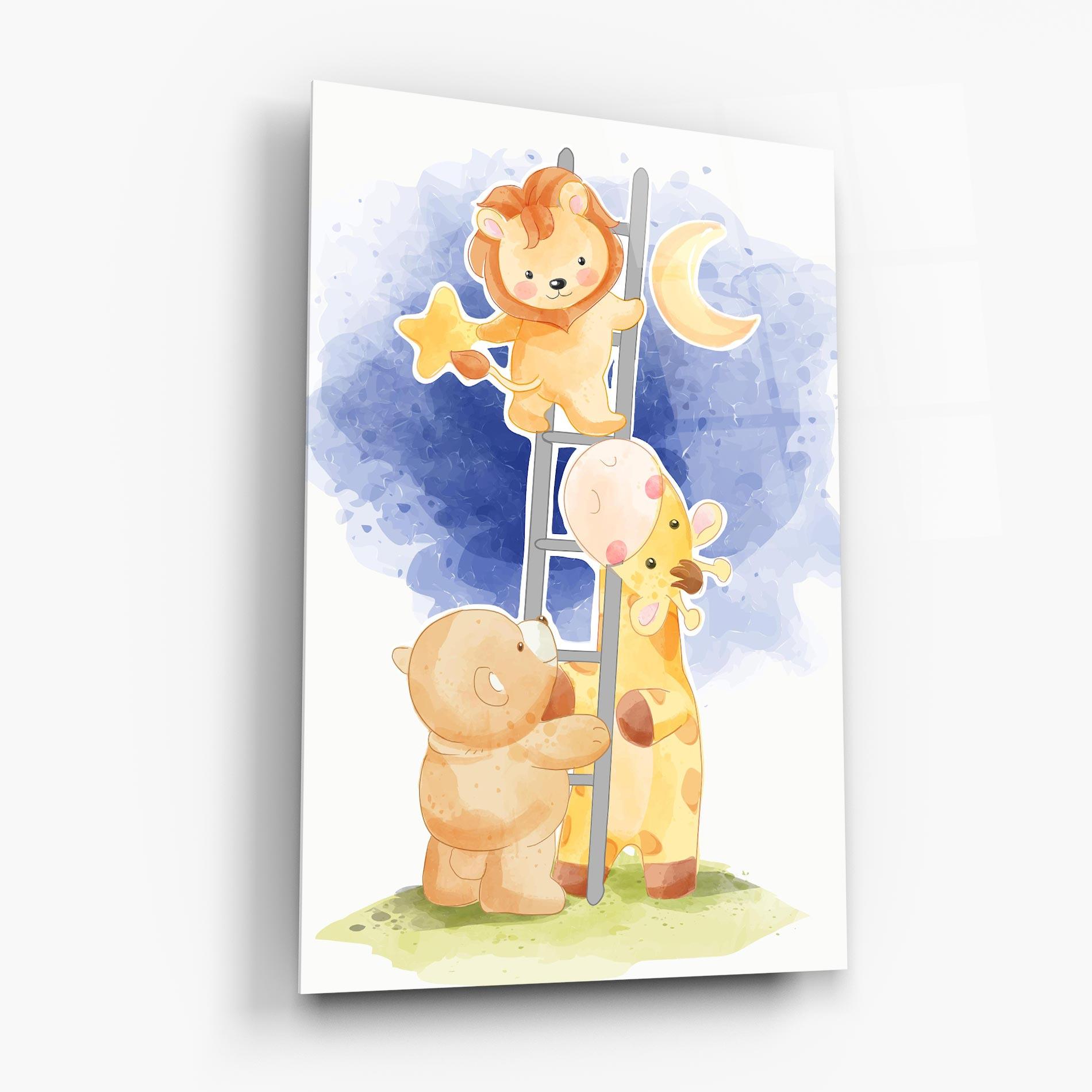 Tablou Sticla Lion Moon mockup 6