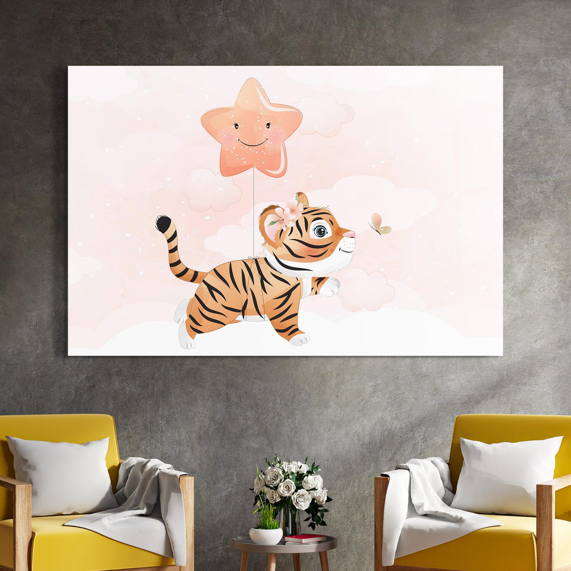 Tablou Sticla Baby Tiger Art mockup 4