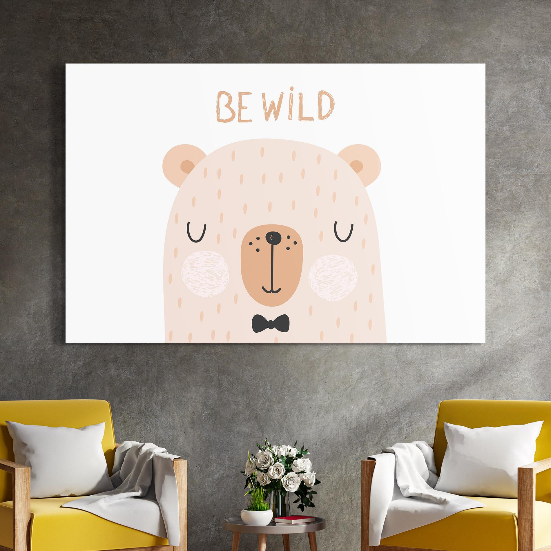 Tablou Sticla Bear Be Wild mockup 4