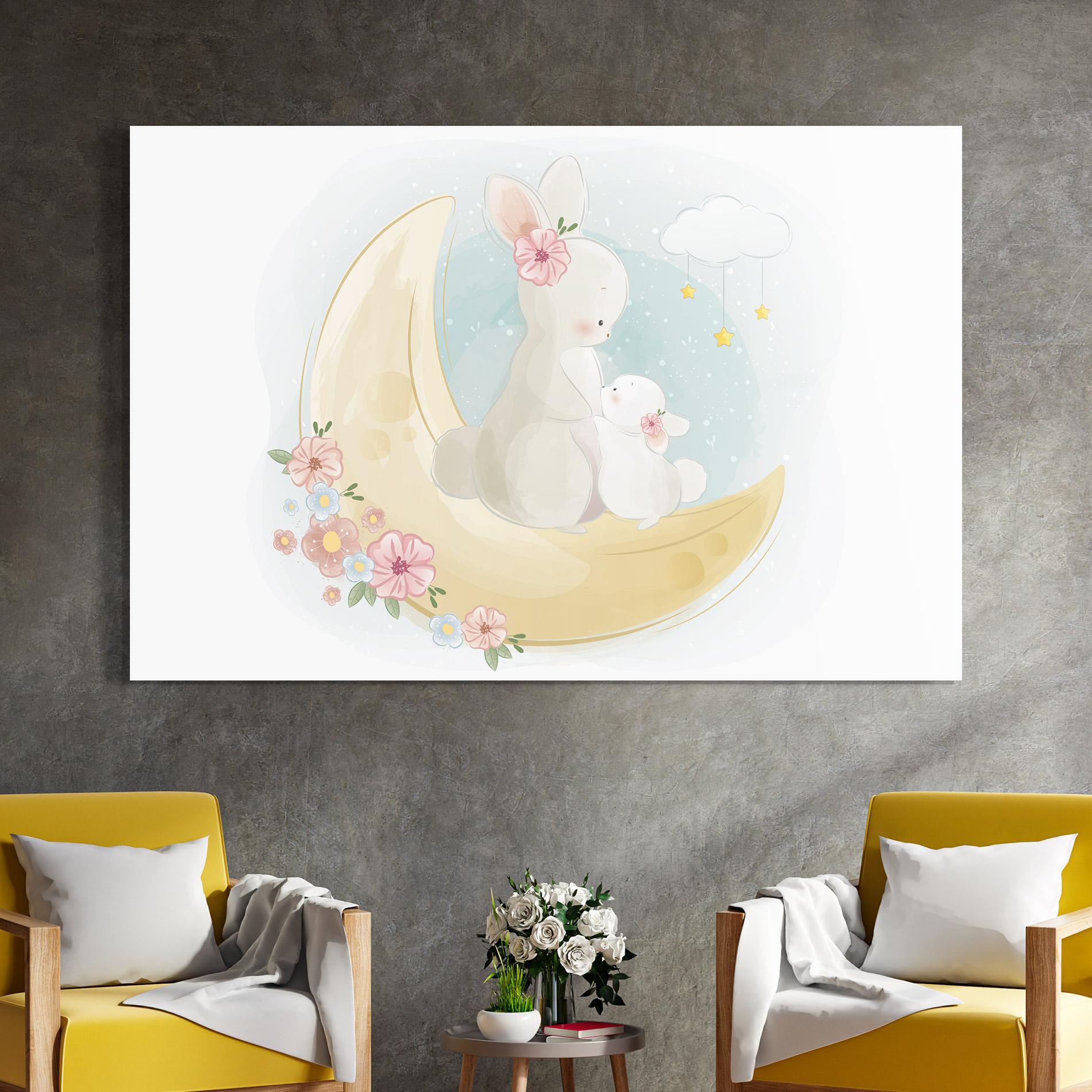 Tablou Sticla Bunny Moon mockup 4
