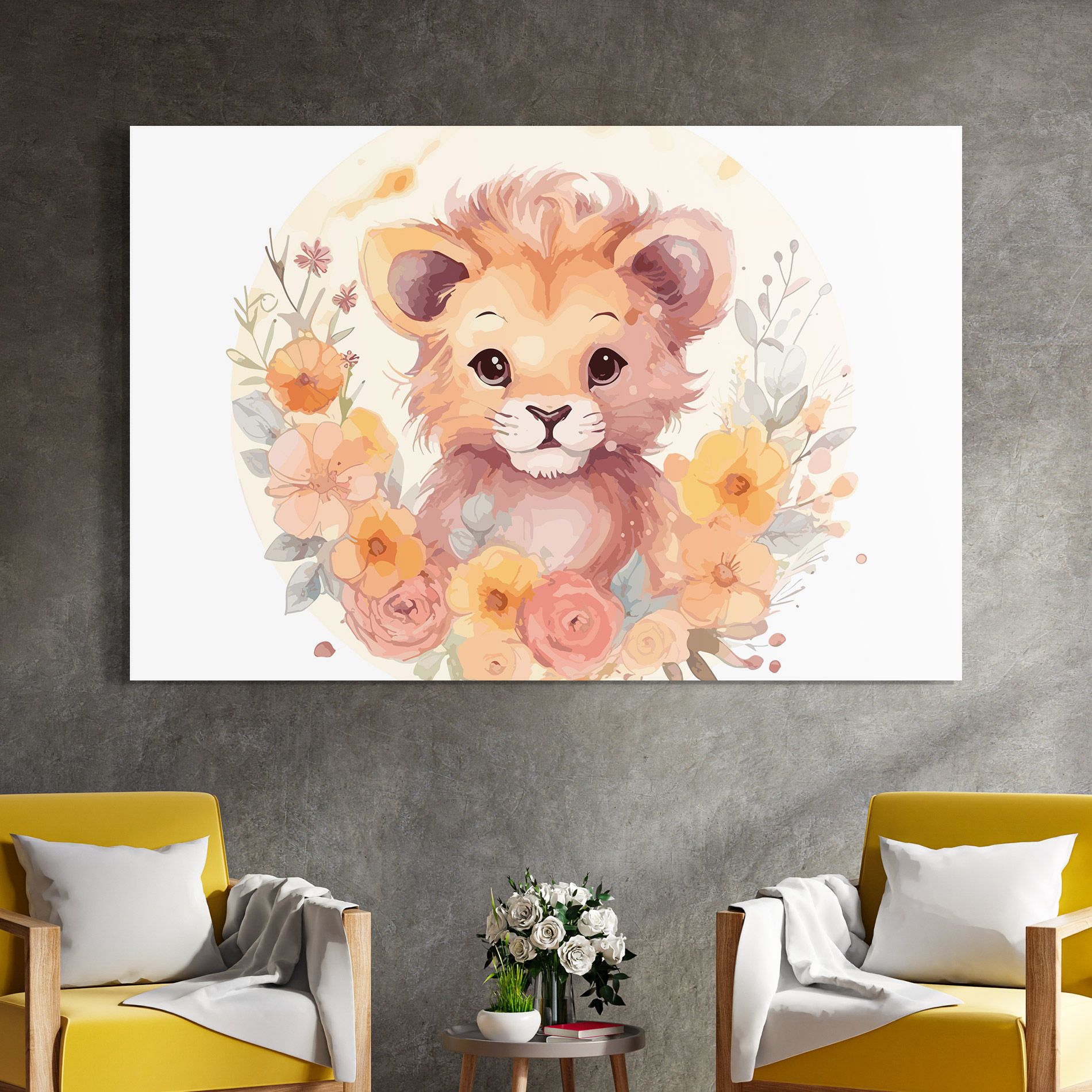 Flower Baby Lion mockup 4