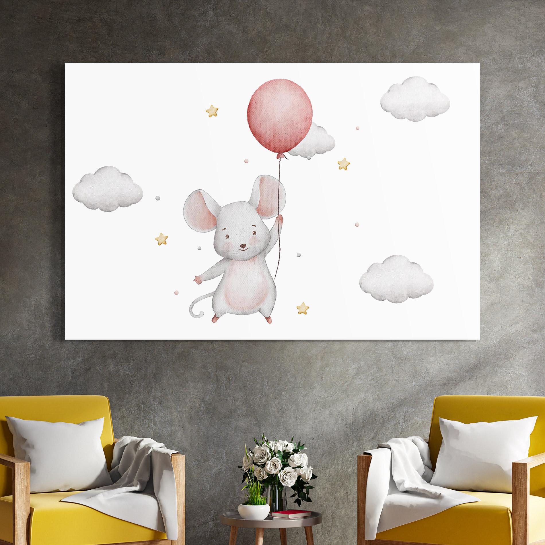 Tablou Sticla Mouse Balloon mockup 4
