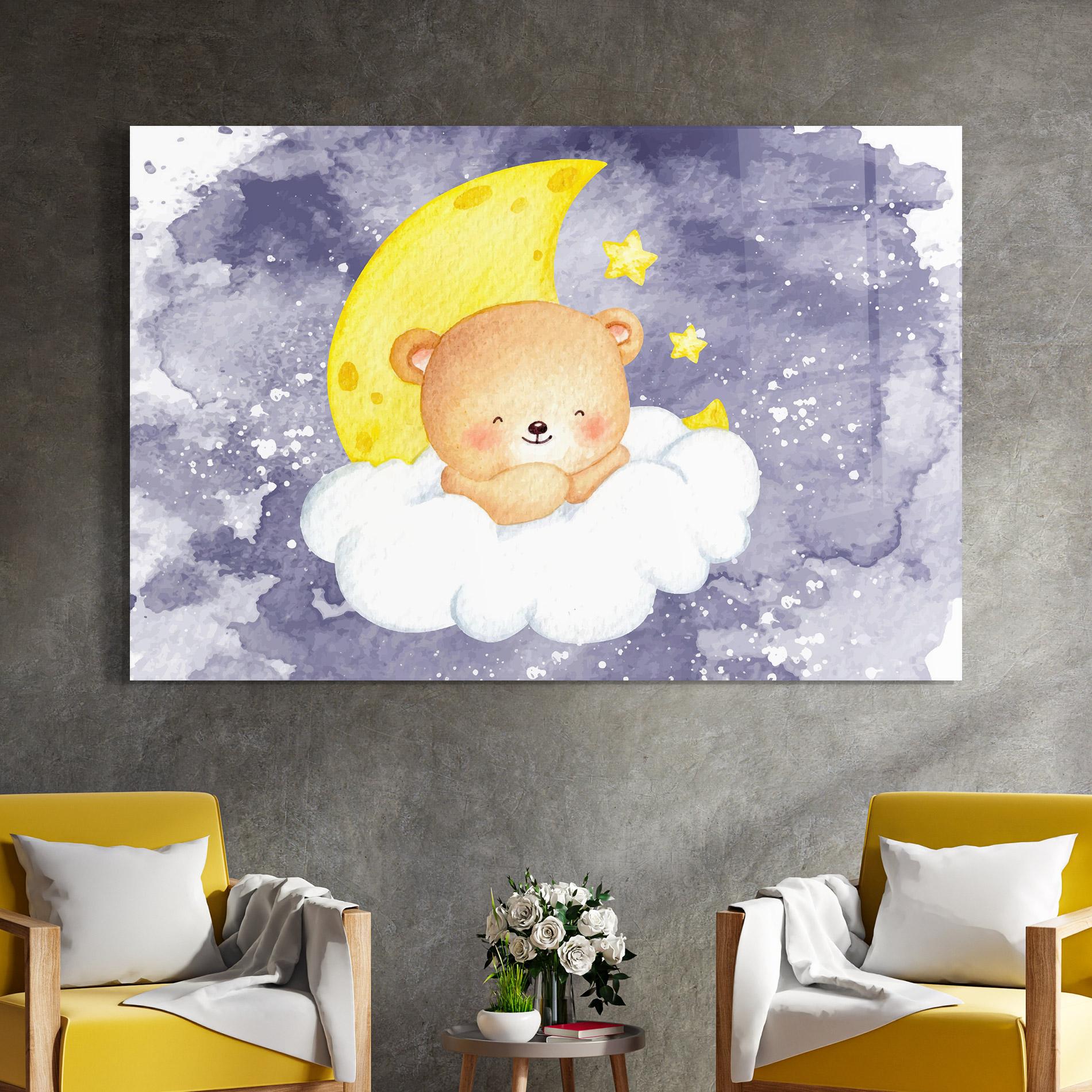 Tablou Sticla Sleepy Bear mockup 4