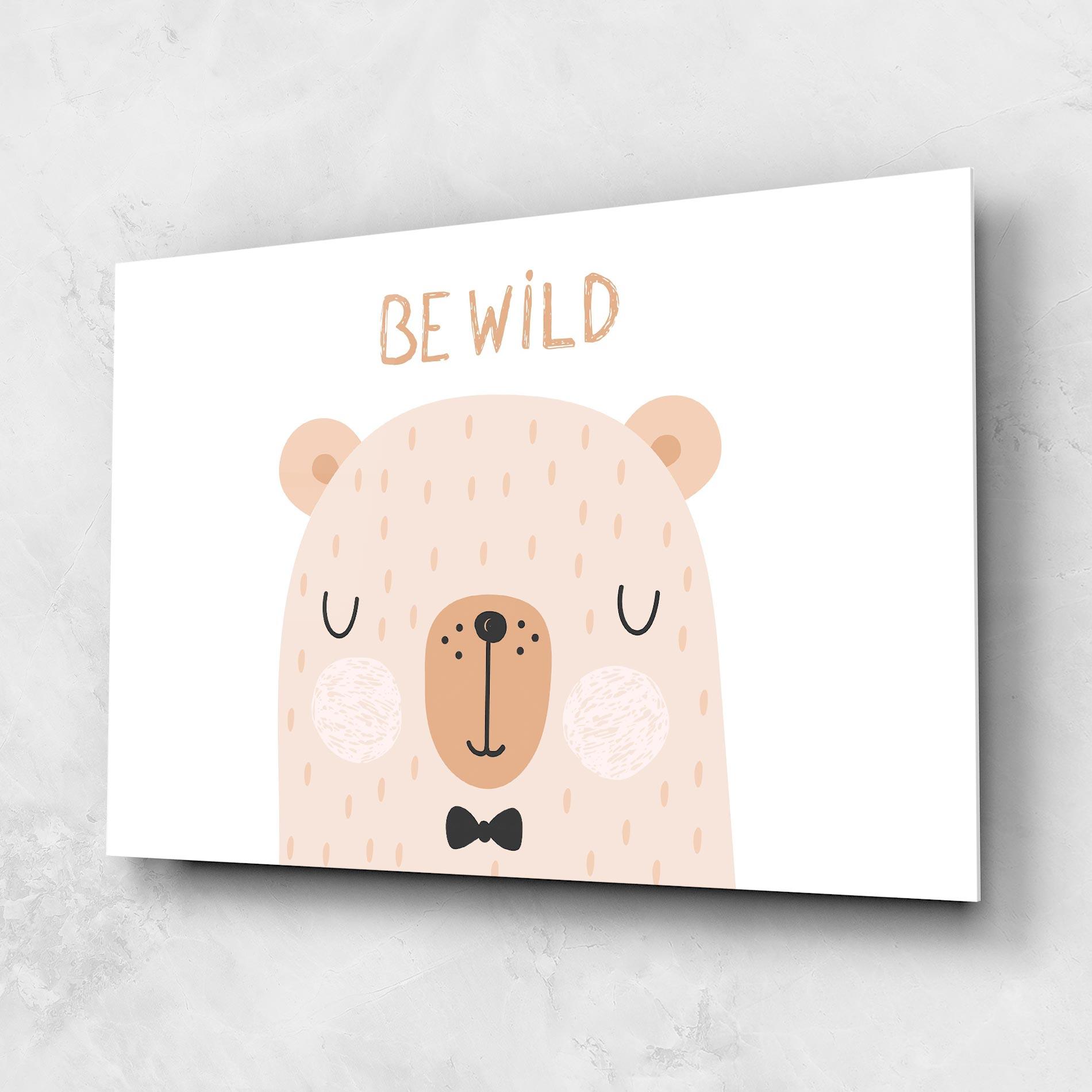 Tablou Sticla Bear Be Wild mockup 1