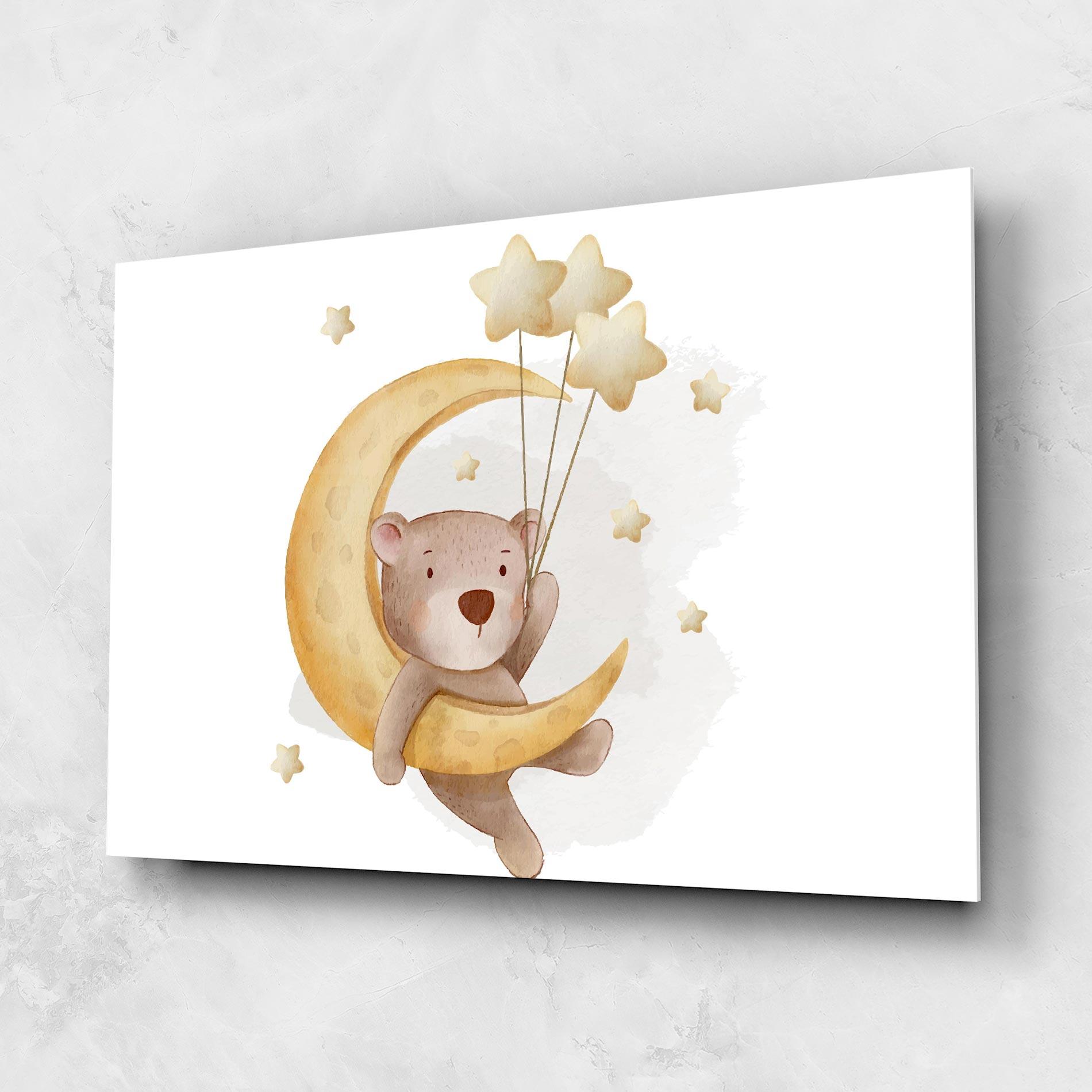 Tablou Sticla Bear Moon mockup 1