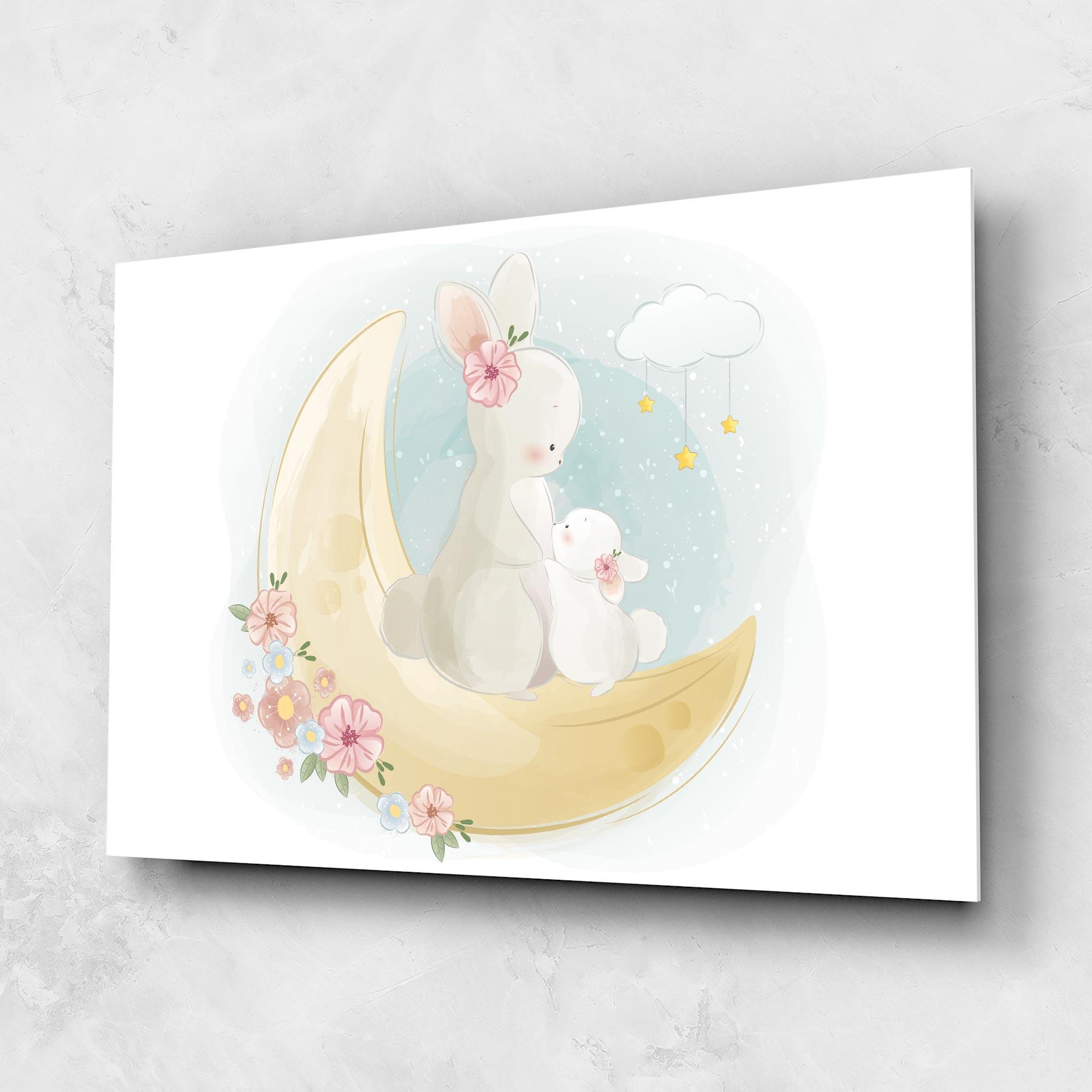 Tablou Sticla Bunny Moon mockup 1