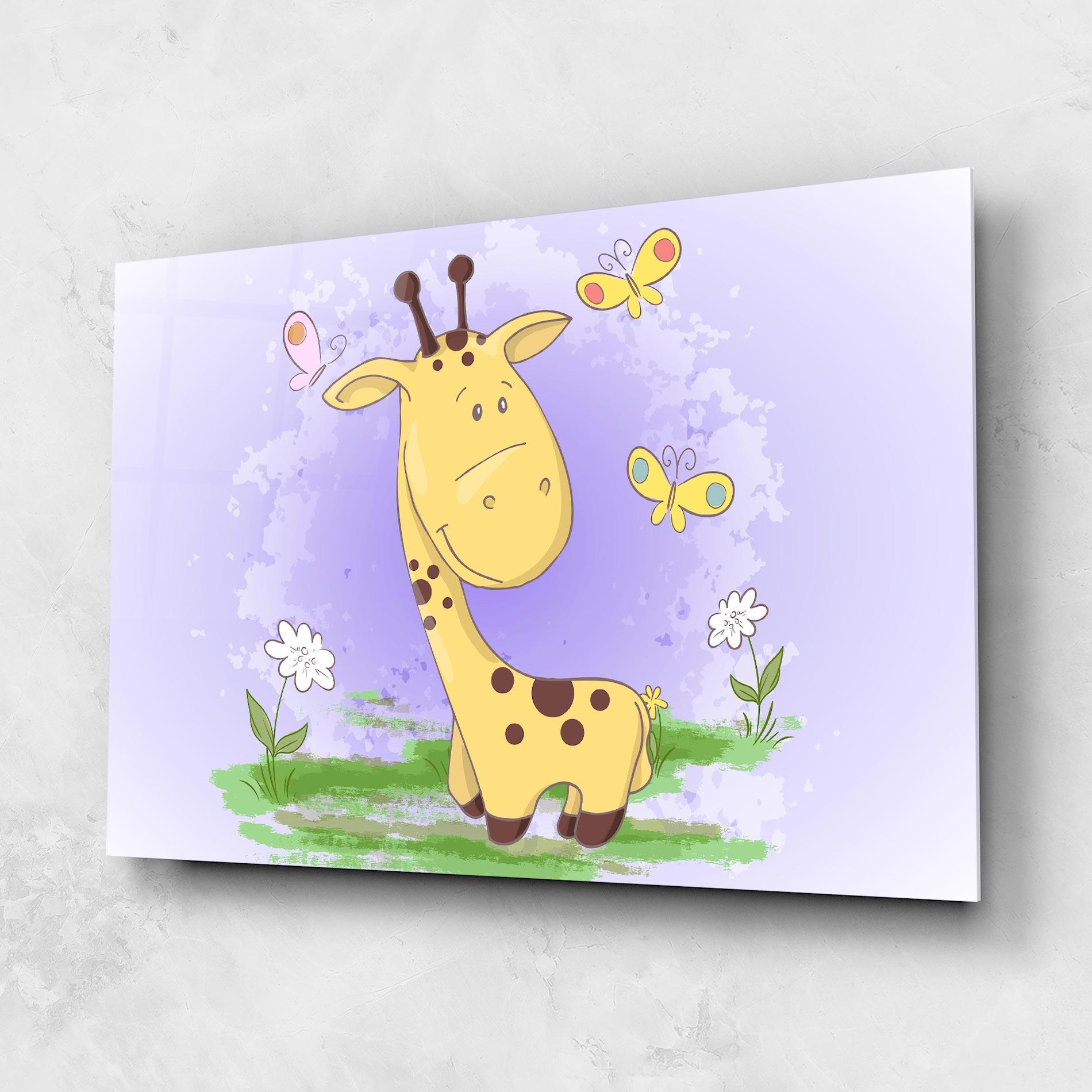 Tablou Sticla Cute Giraffe mockup 1