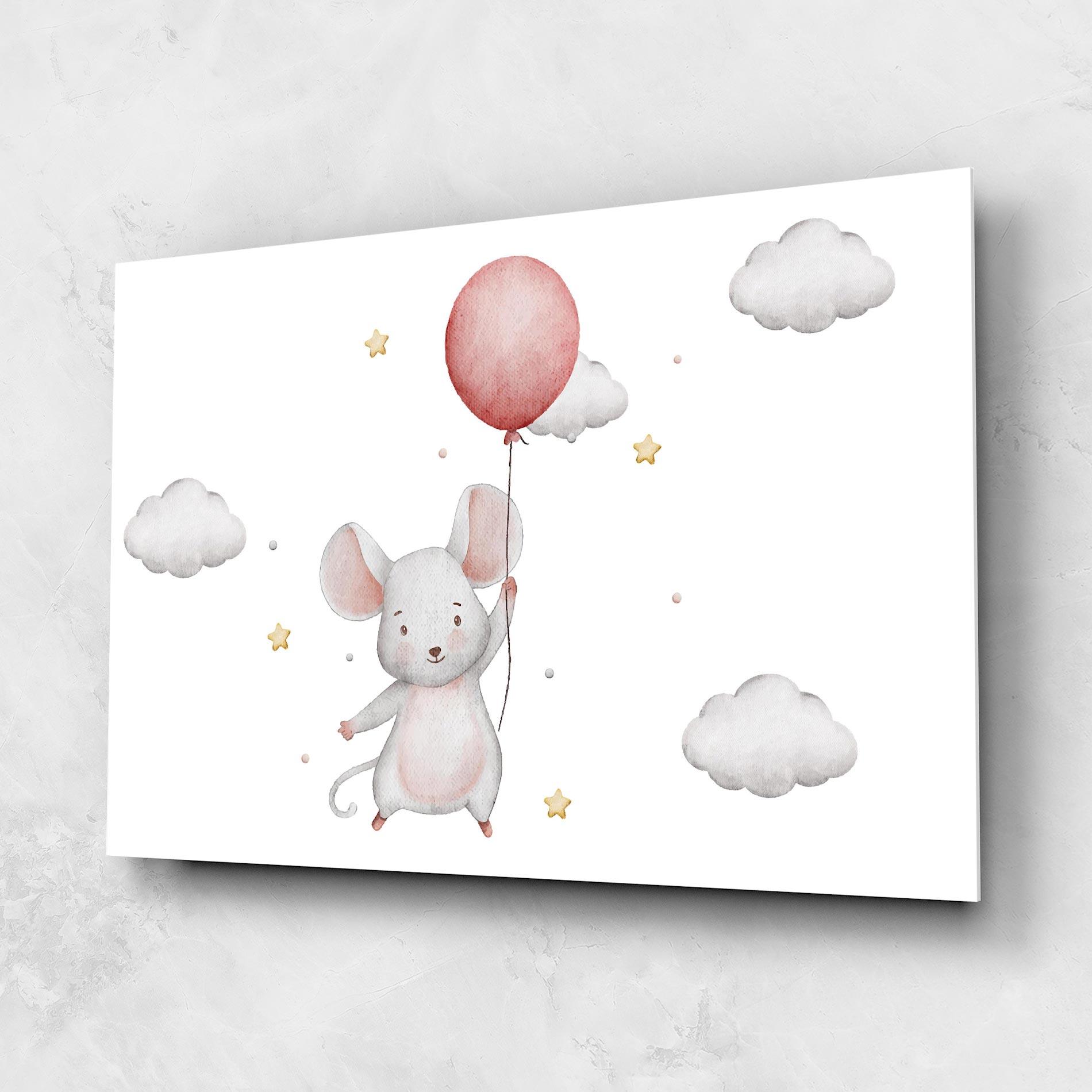 Tablou Sticla Mouse Balloon mockup 1