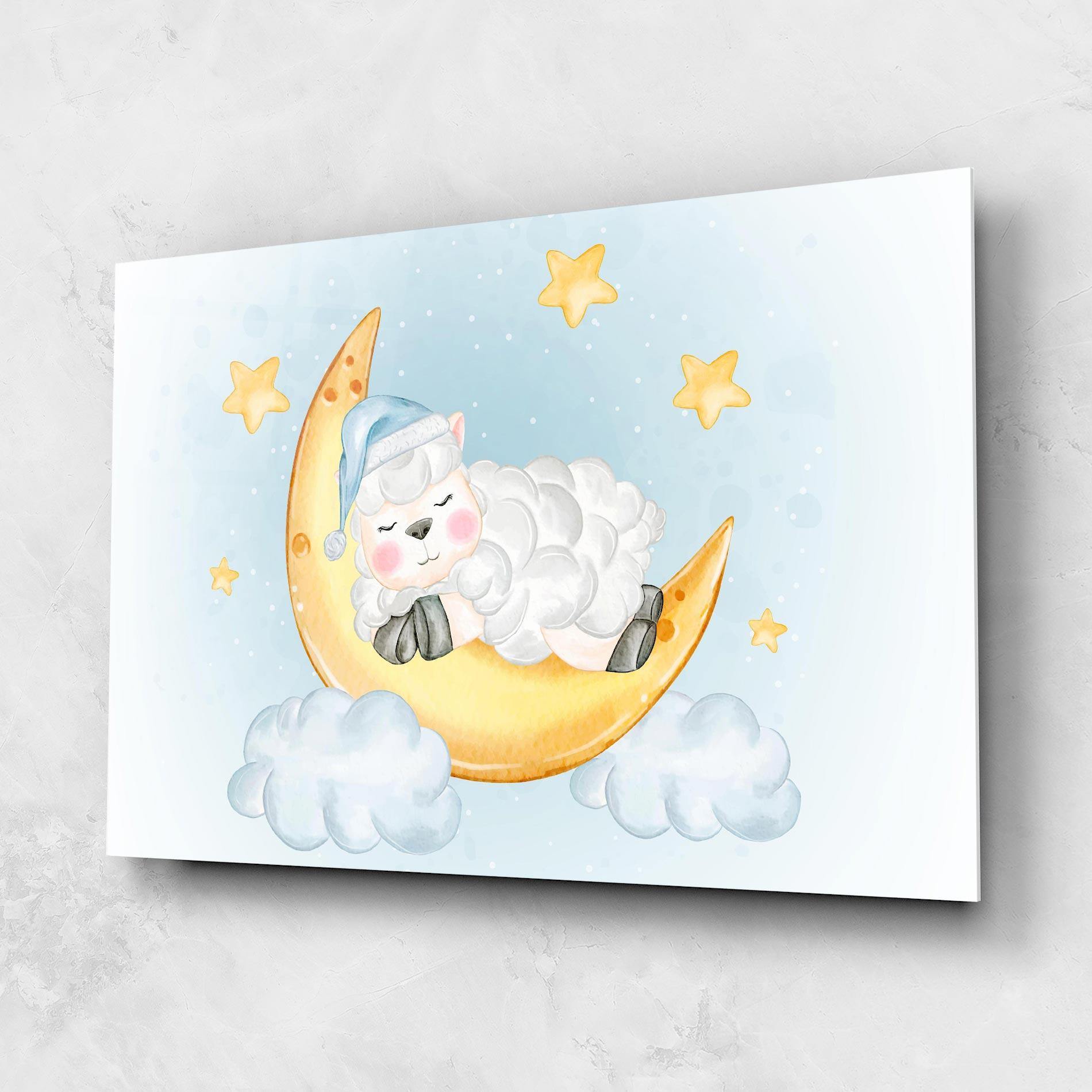 Tablou Sticla Sheep Sleeping mockup 1