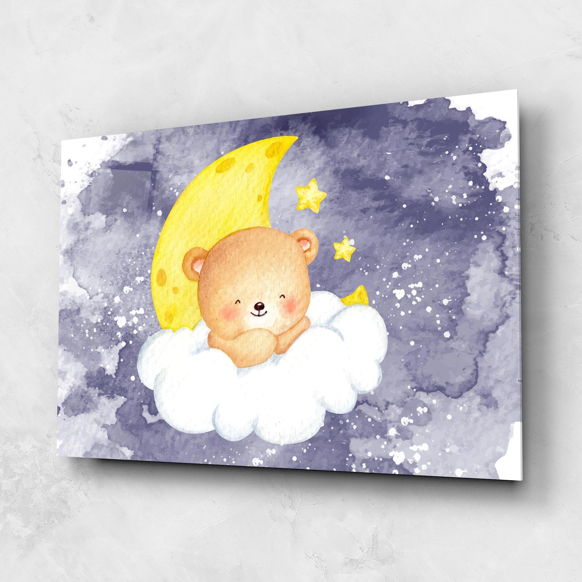 Tablou Sticla Sleepy Bear mockup 1