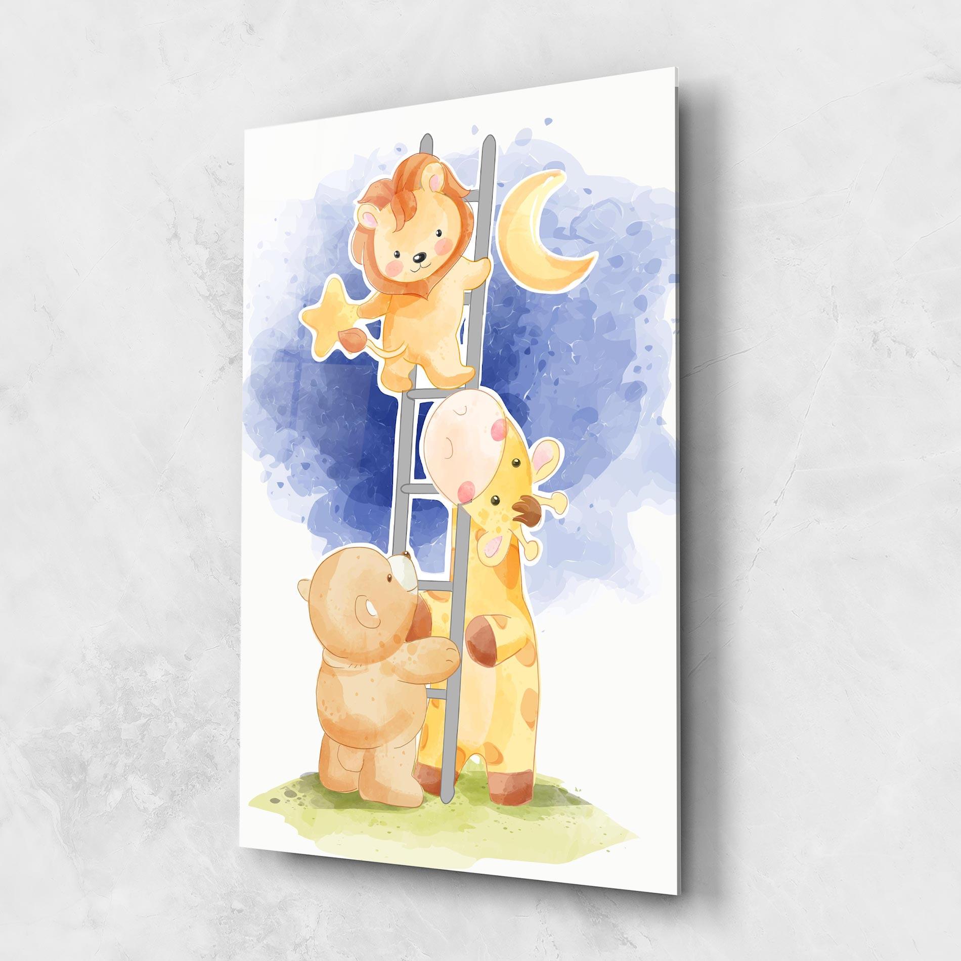 Tablou Sticla Lion Moon mockup 1