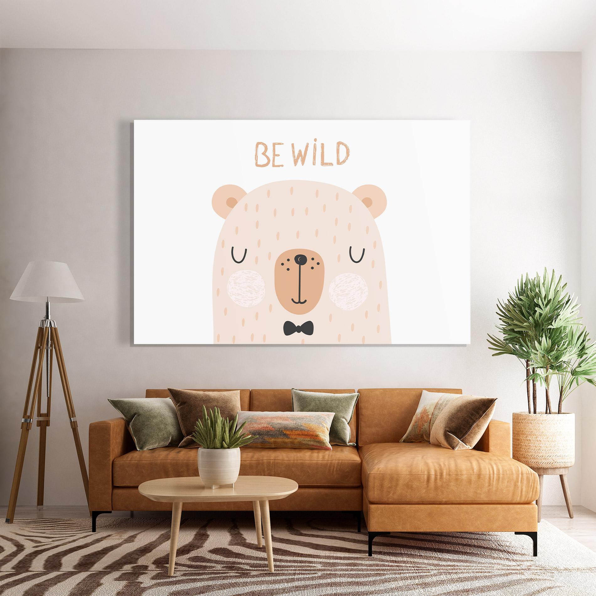 Tablou Sticla Bear Be Wild mockup 7