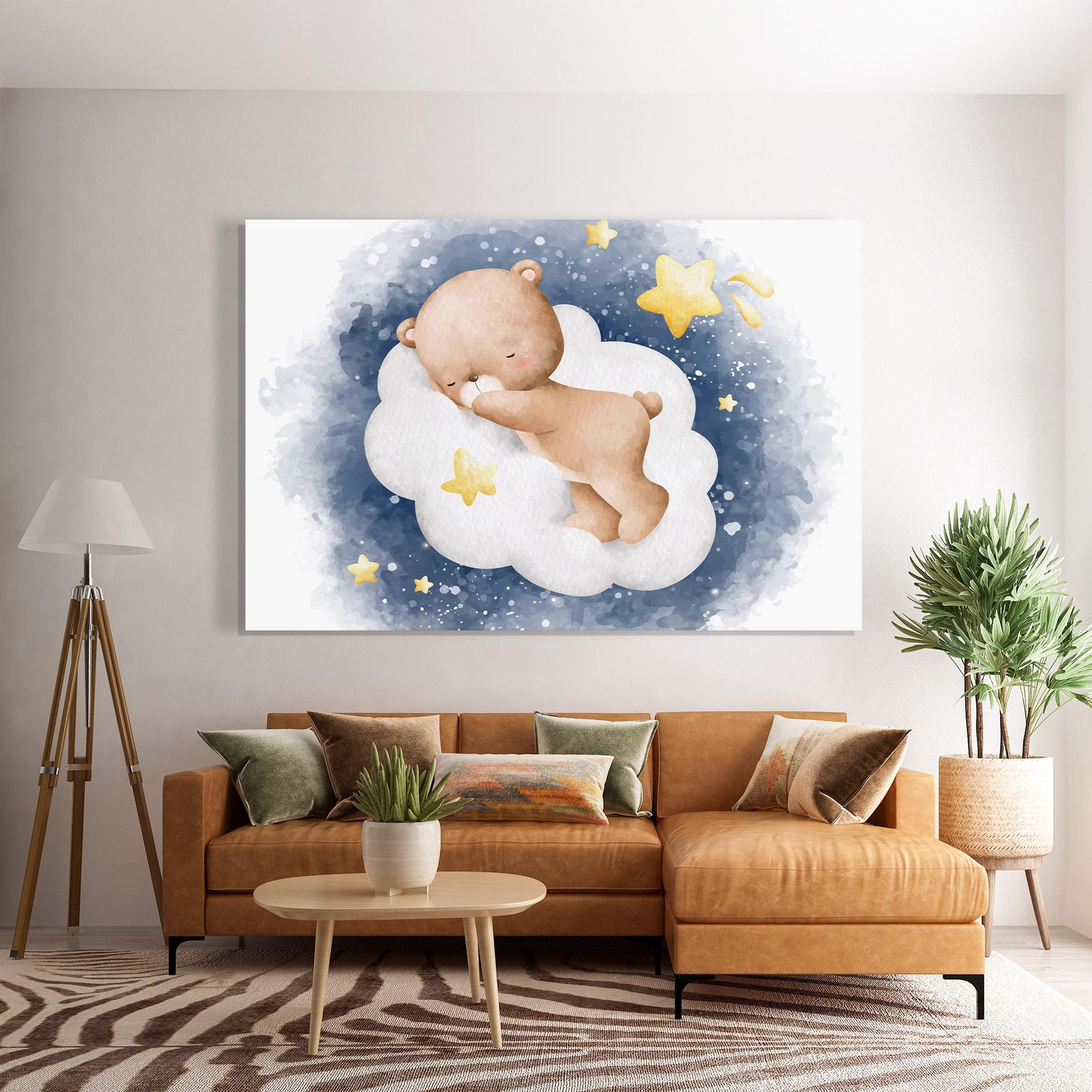 Tablou Sticla Bear Cloud Sleep mockup 7