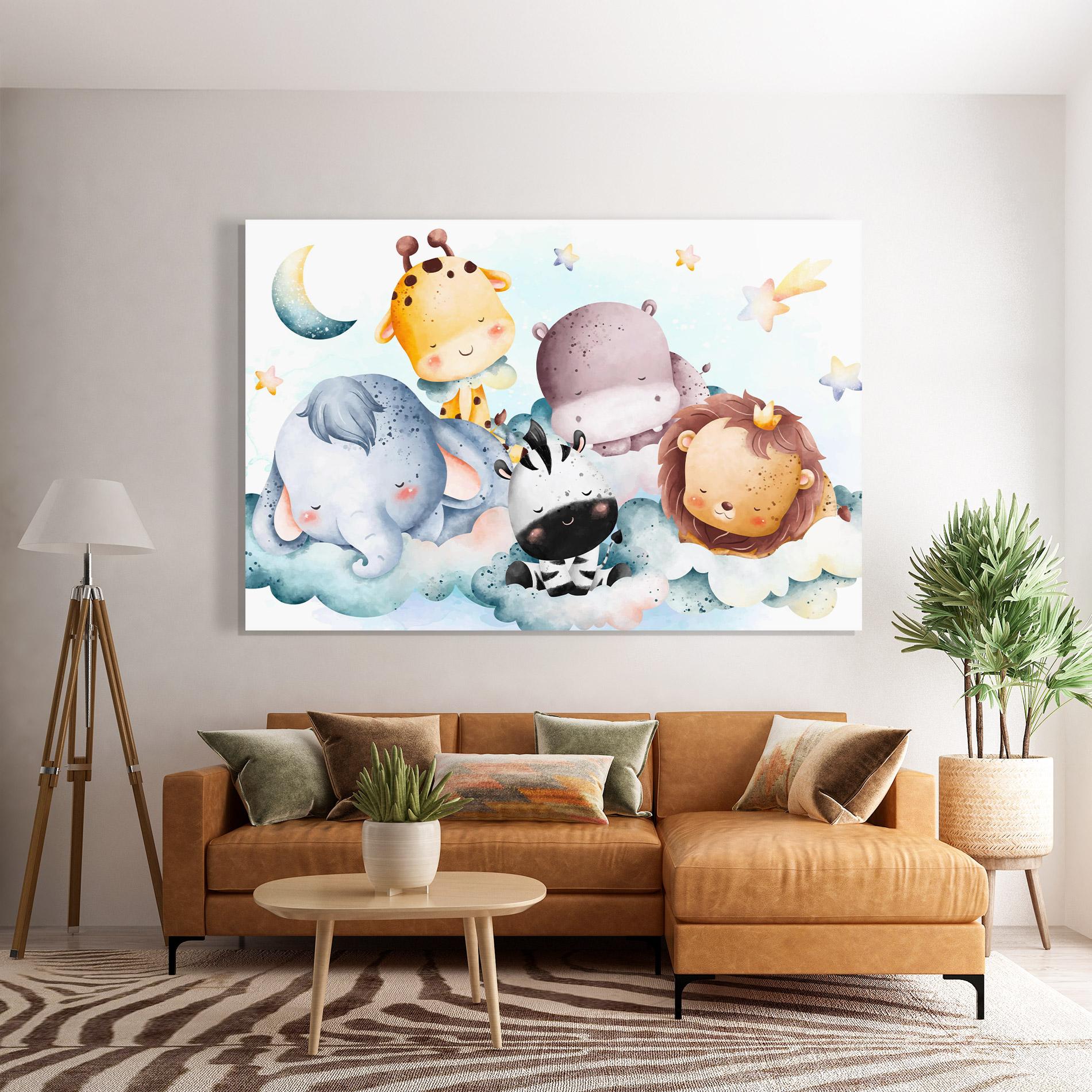 Tablou Sticla Sleepy Cute Animals mockup 7