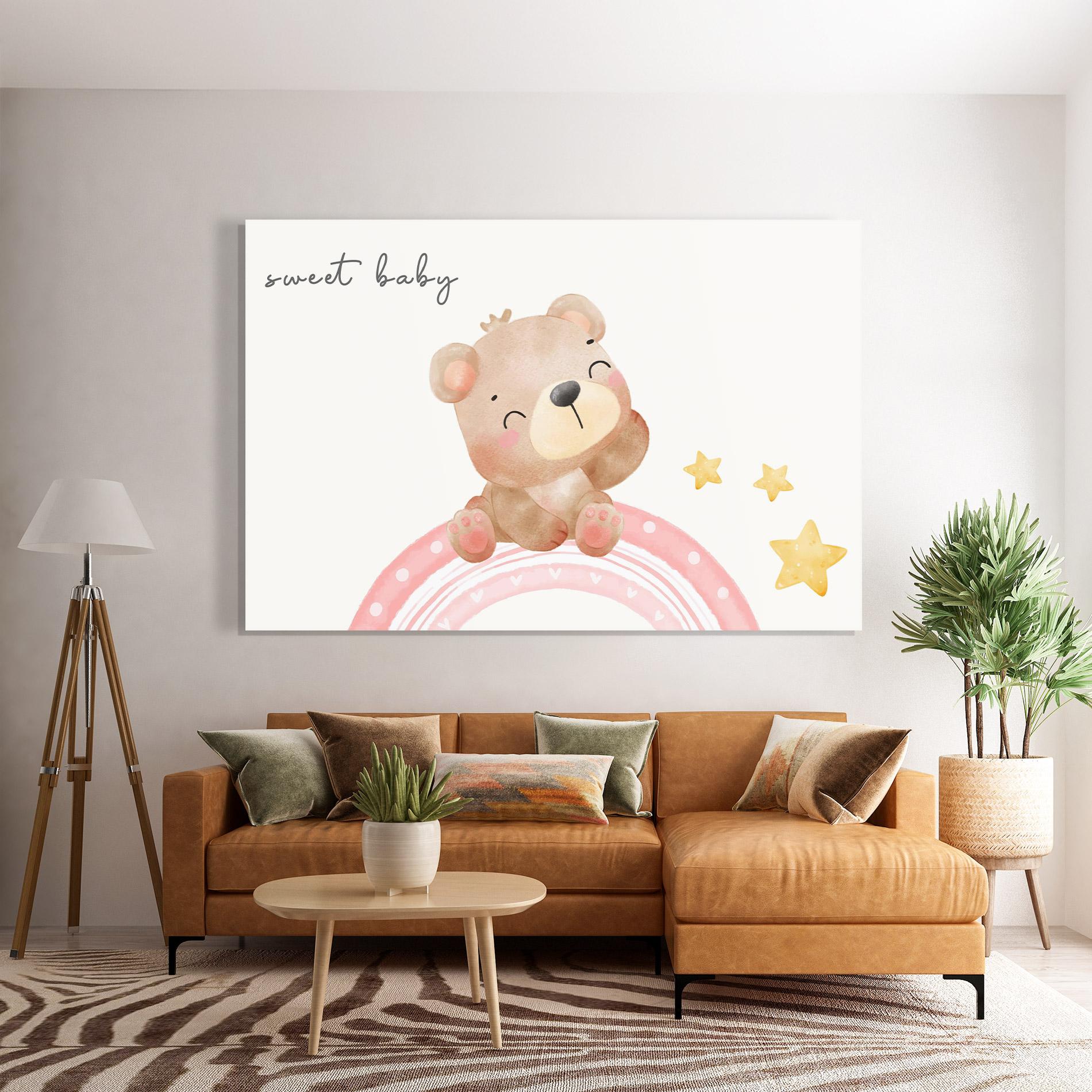 Tablou Sticla Sweet Baby Bear mockup 7
