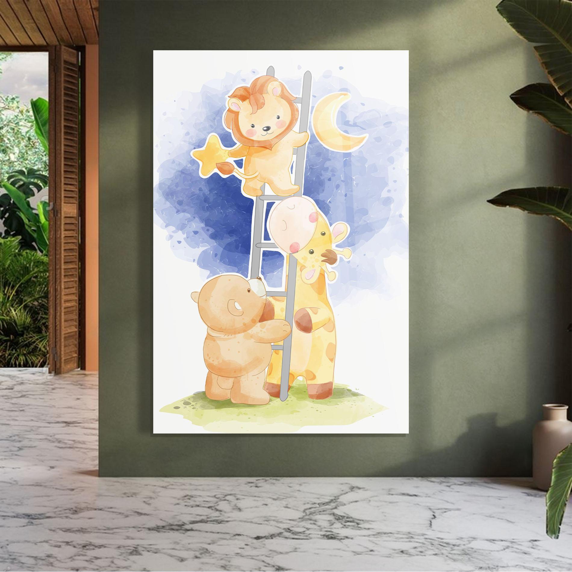 Tablou Sticla Lion Moon mockup 7