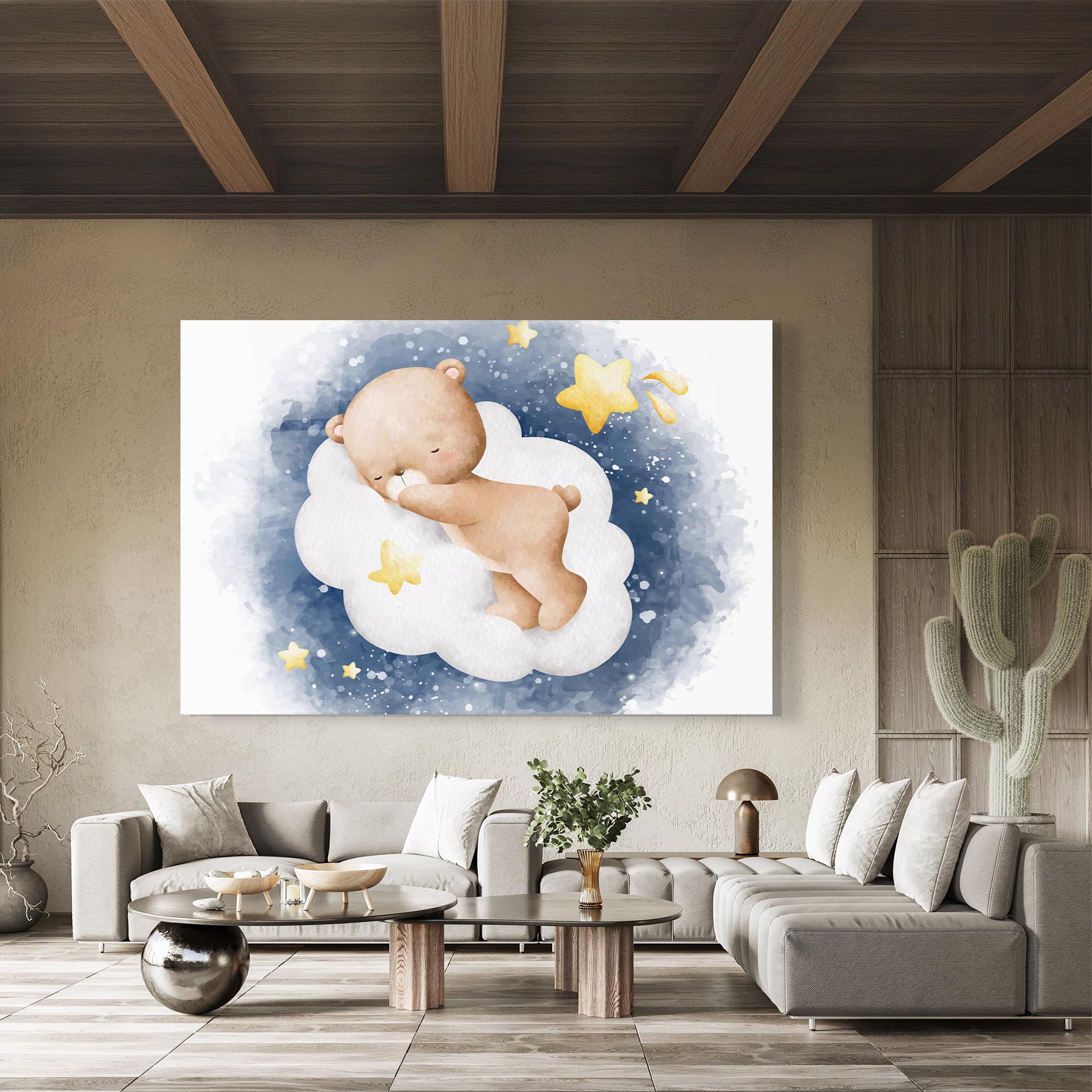 Tablou Sticla Bear Cloud Sleep mockup 8