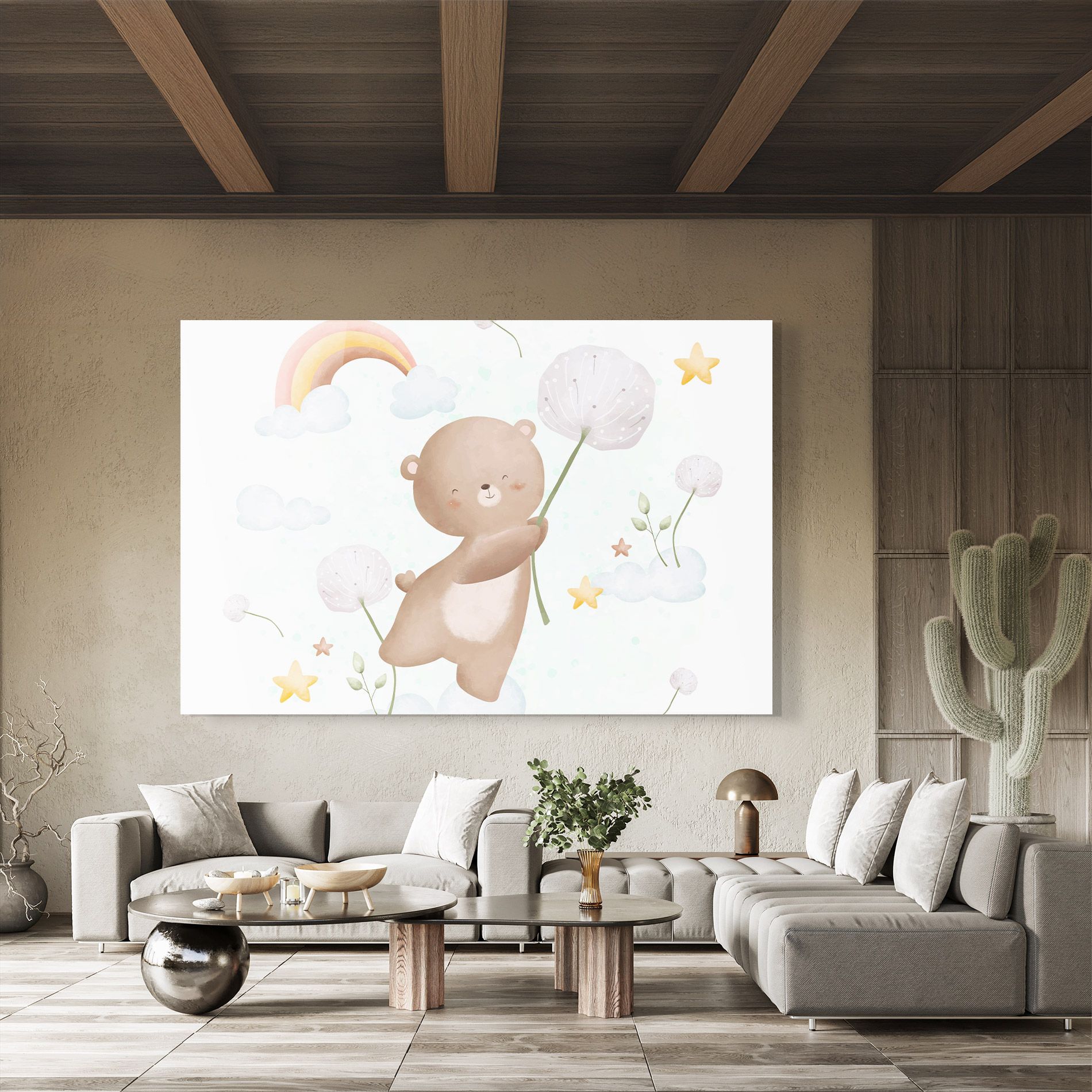 Bear Rainbow Art mockup 8